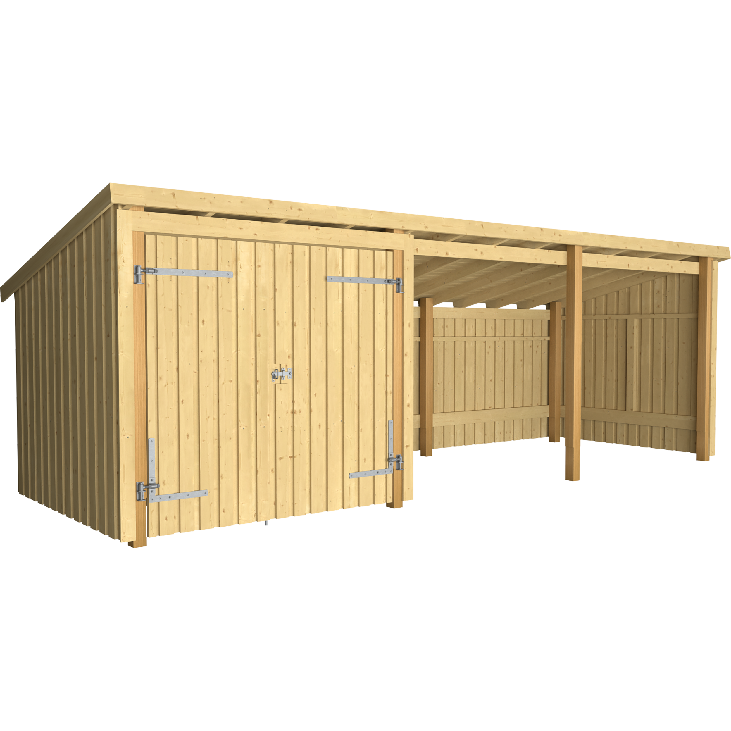 Nordic Multi Havehus 14 m² - 3 moduler m/dobbeltdør og åben front