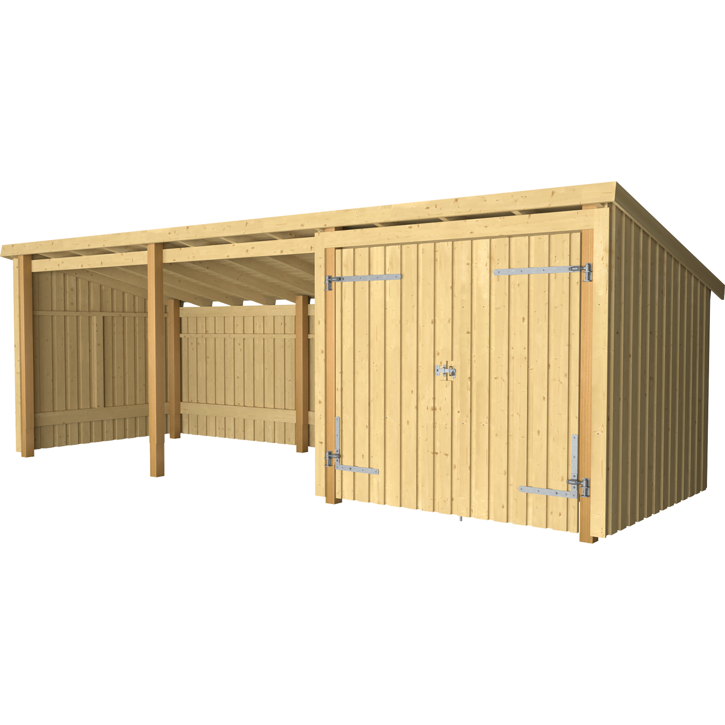 Nordic Multi Havehus 14 m² - 3 moduler m/dobbeltdør og åben front