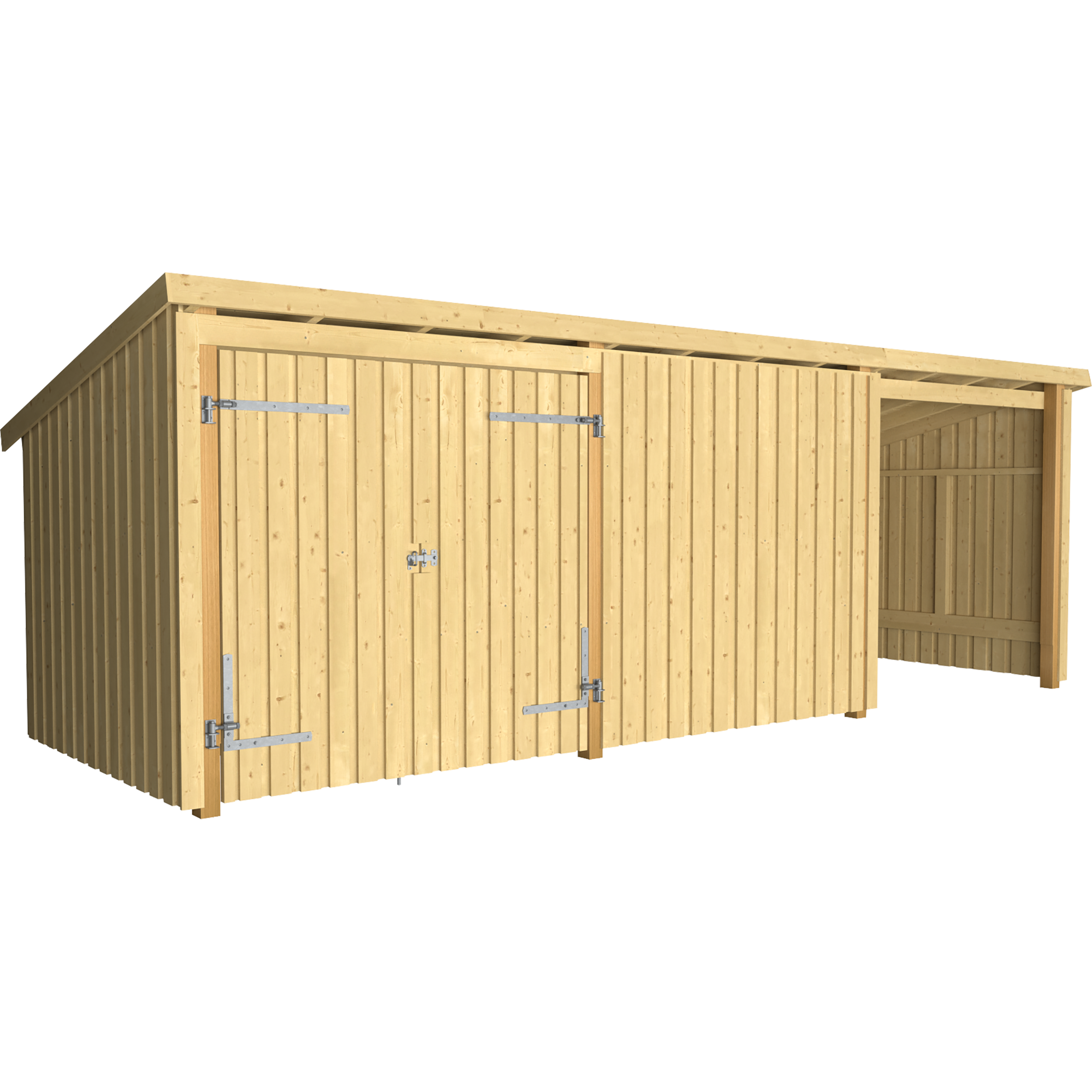 Nordic Multi Havehus 14 m² - 3 moduler m/dobbeltdør og lukket/åben front