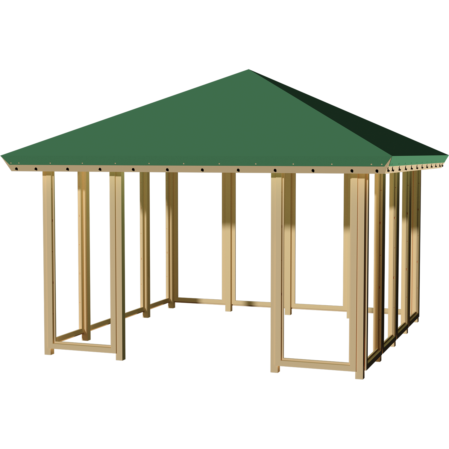Pavillon 32 - Lukket 3½ sider - uden dør