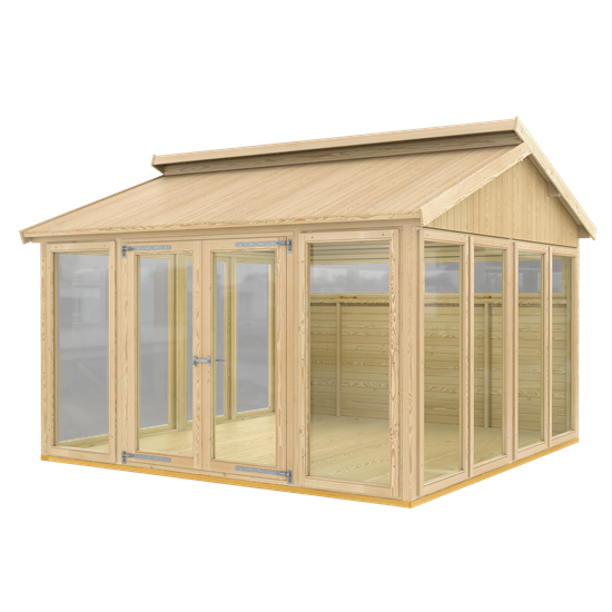 Multi Pavillon model 7 m/10 vinduer, 2 træelementer, 1 dobbeltdør - inkl. gulv