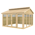 Multi Pavillon model 4 m/6 vinduer, 4 træelementer, 1 dobbeltdør - ekskl. gulv