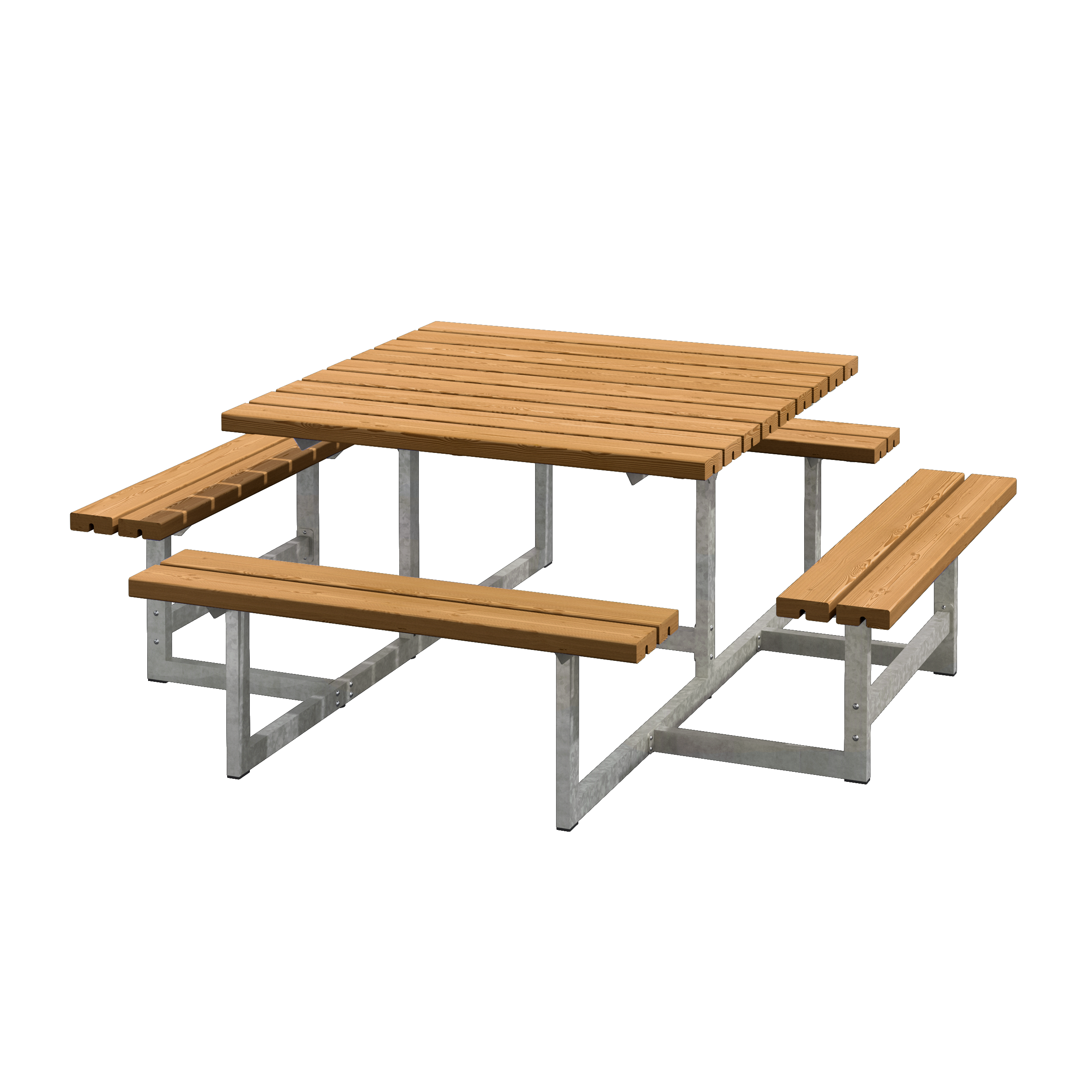 Picnic Bord/Bænkesæt - 200 cm - Grundmalet Teak