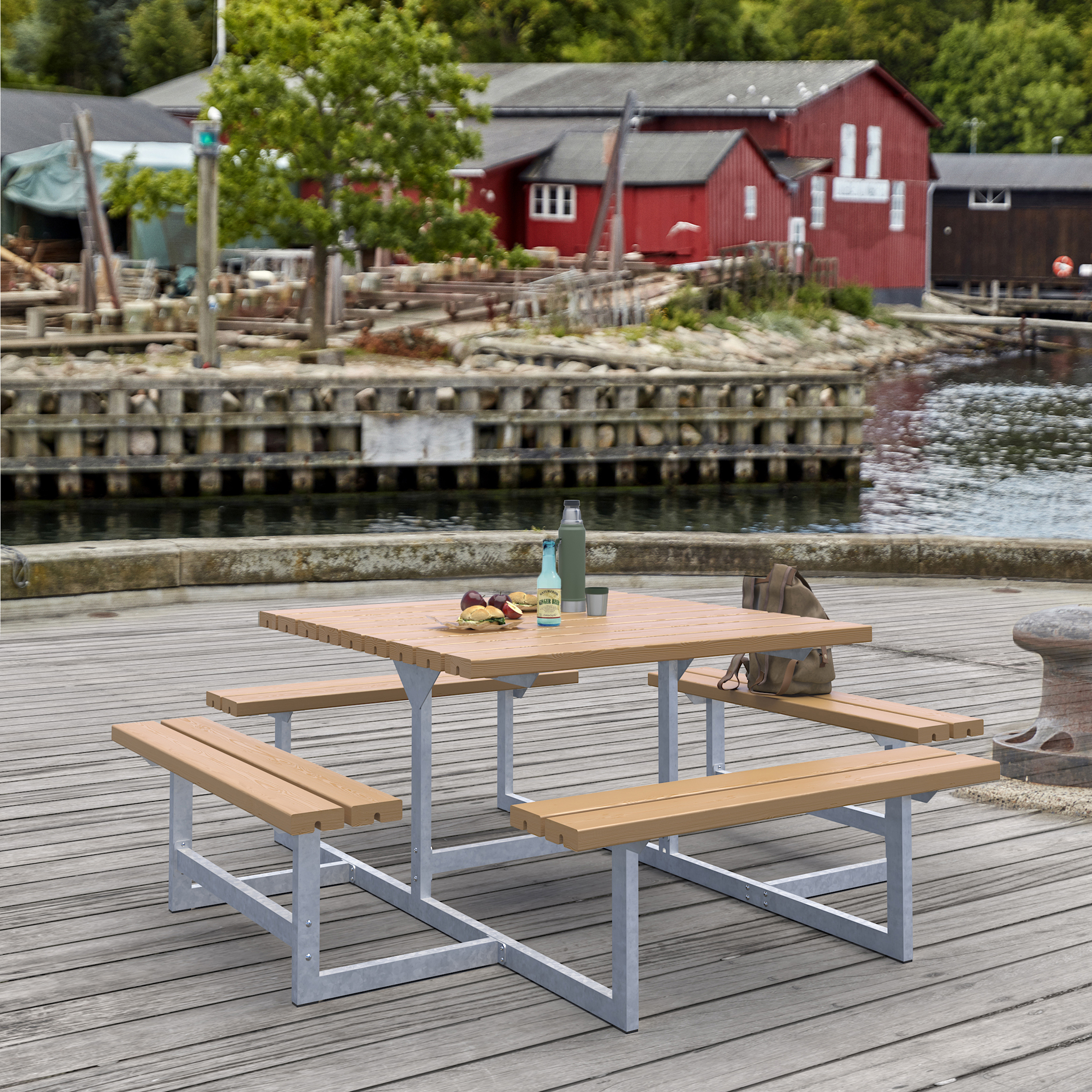 Picnic Bord/Bænkesæt - 200 cm - Lærk