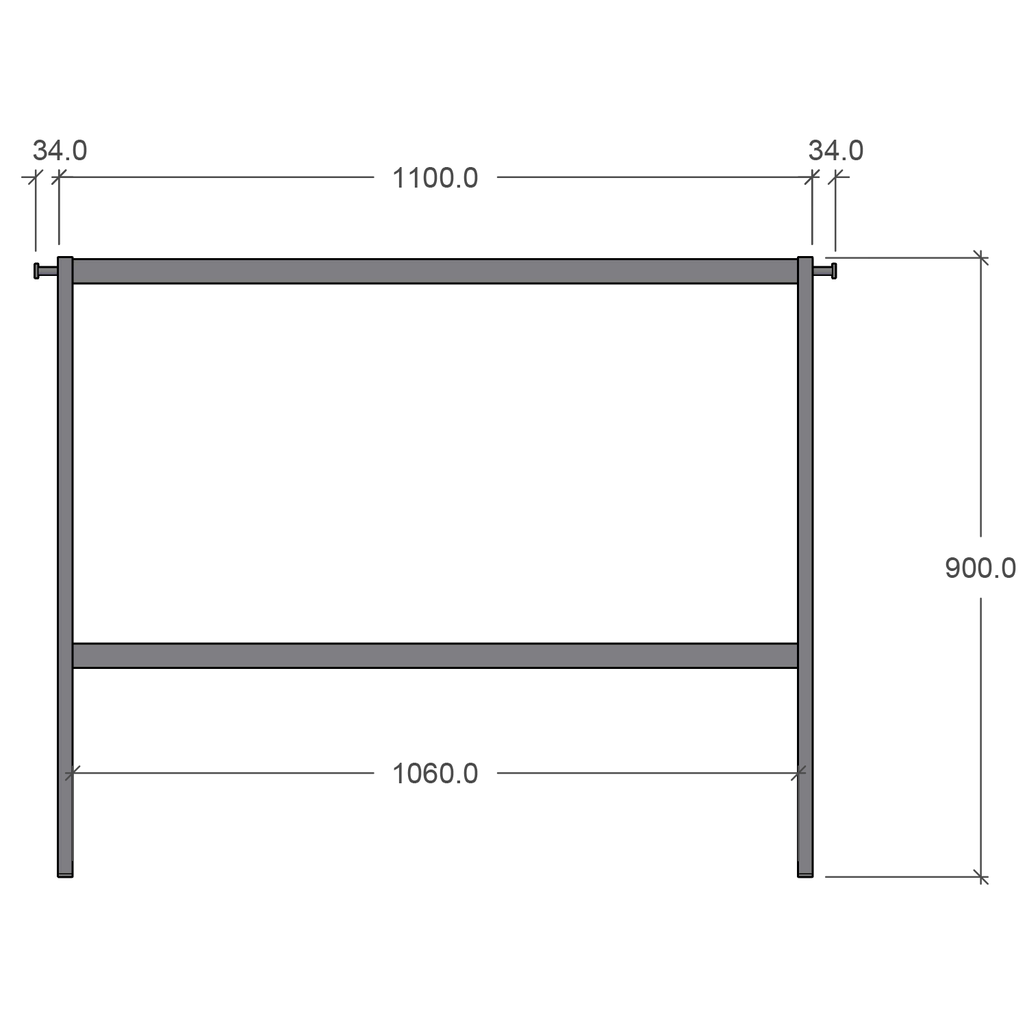 Plantebord i stål - 110 cm