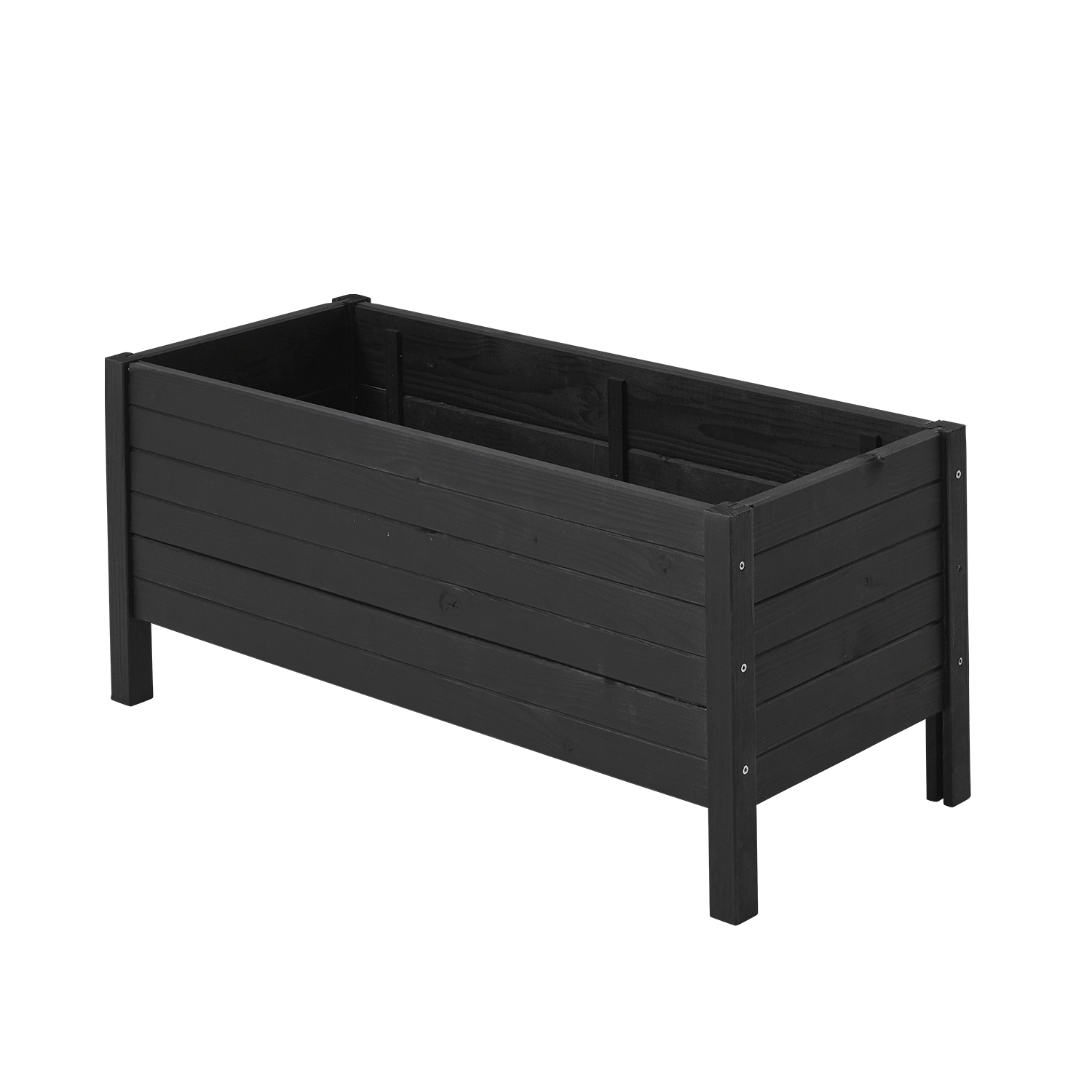 Plantekasse på ben - 88×39 cm - Sort