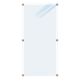 Hærdet Glashegn - Frosted - 90x180 cm
