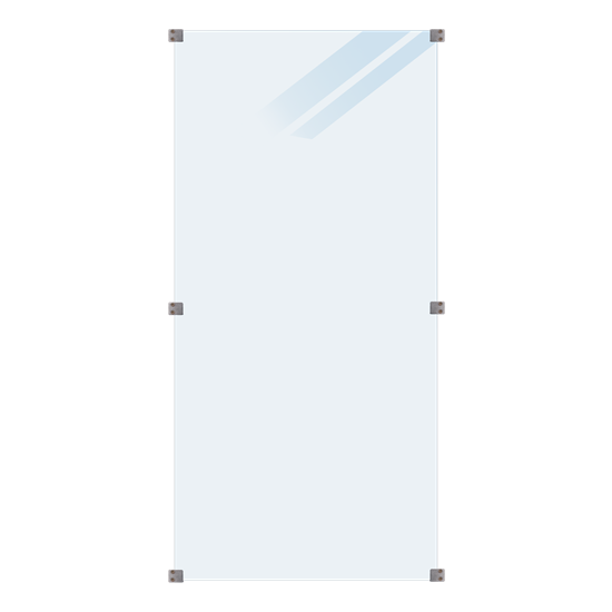 Hærdet Glashegn - Frosted - 90x180 cm