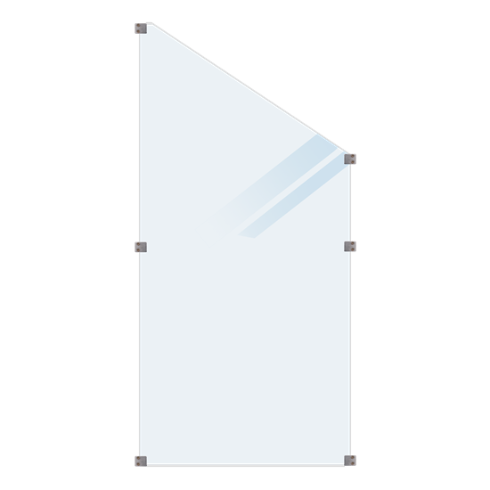 Hærdet Glashegn - Frosted - Skråelement - 90x180/127 cm