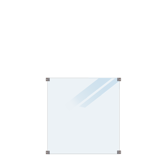 Lamineret Glashegn - frosted til runde stolper  - 90x91 cm