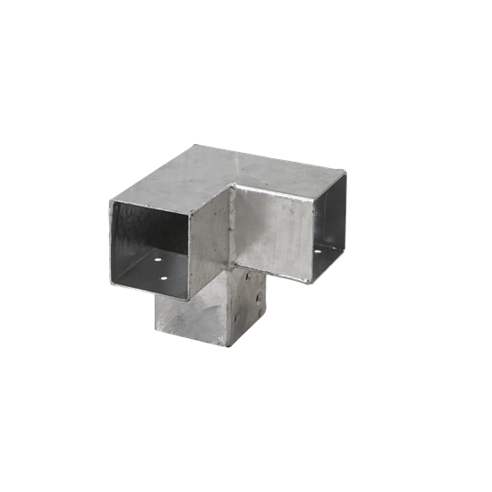 Cubic Hjørnebeslag dobbelt - til 7×7 cm stolper