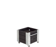 Cubic Blomsterkasse m/hjul - 46×45 cm - Sort