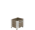 Cubic Blomsterkasse m/hjul - 46×45 cm - Gråbrun