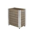 Cubic Blomsterkasse m/hjul - 50×87×95 cm - Gråbrun