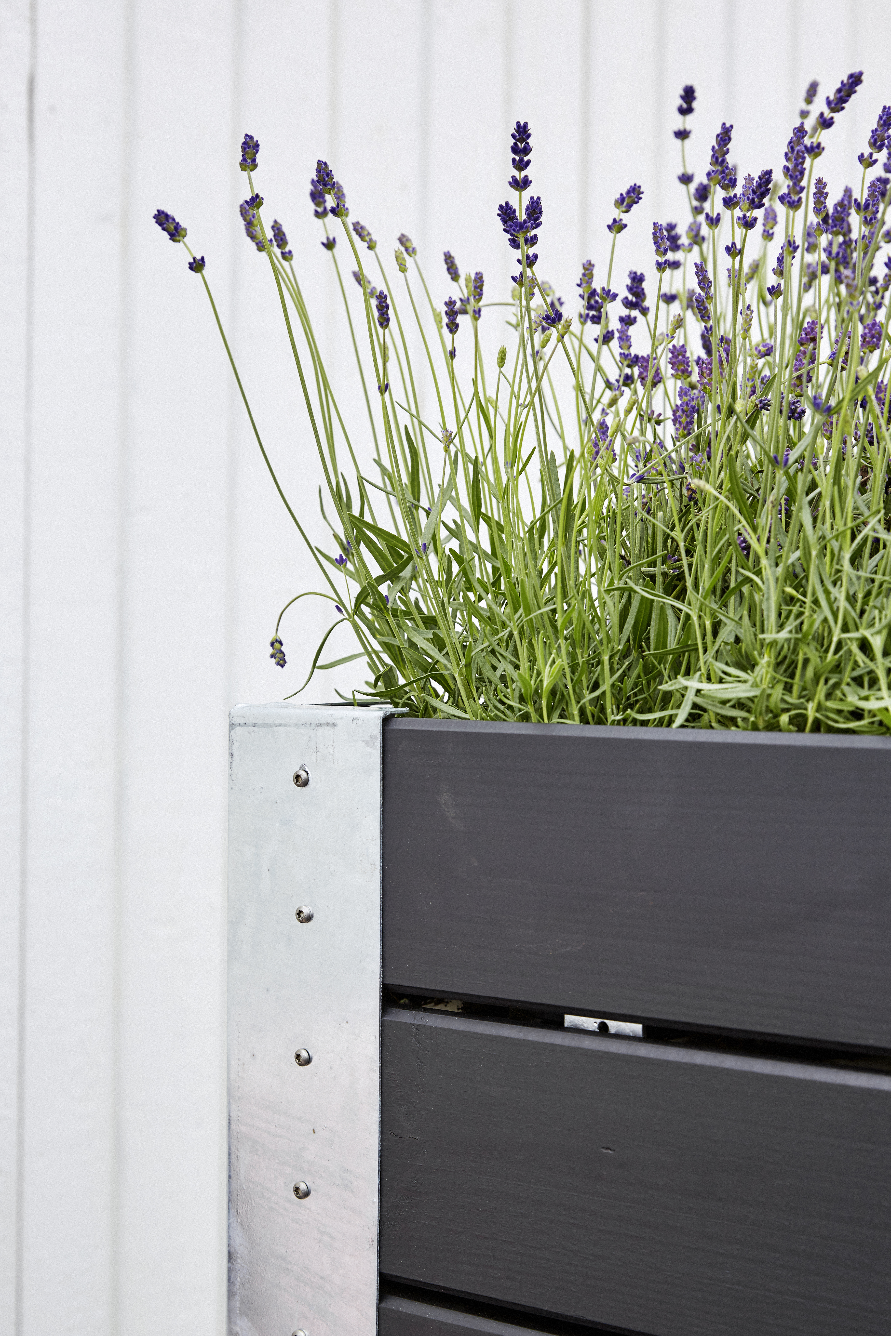 Cubic Blomsterkasse m/hjul - 50×120×95 cm - Sort
