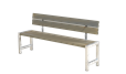 Plankebænk m/ryglæn - 176 cm - Gråbrun