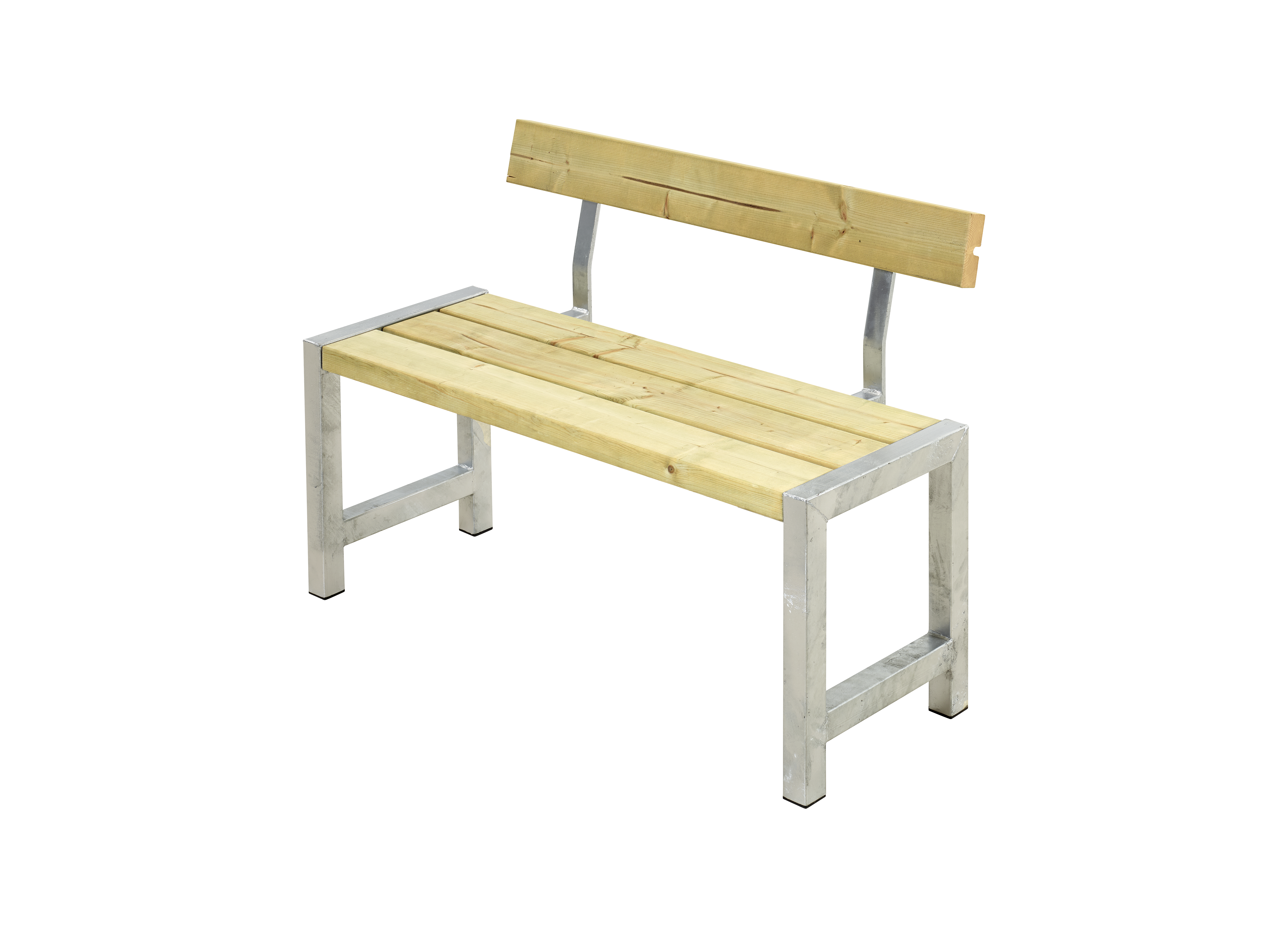 Café Plankebænk m/ryglæn - 127 cm - Trykimprægneret