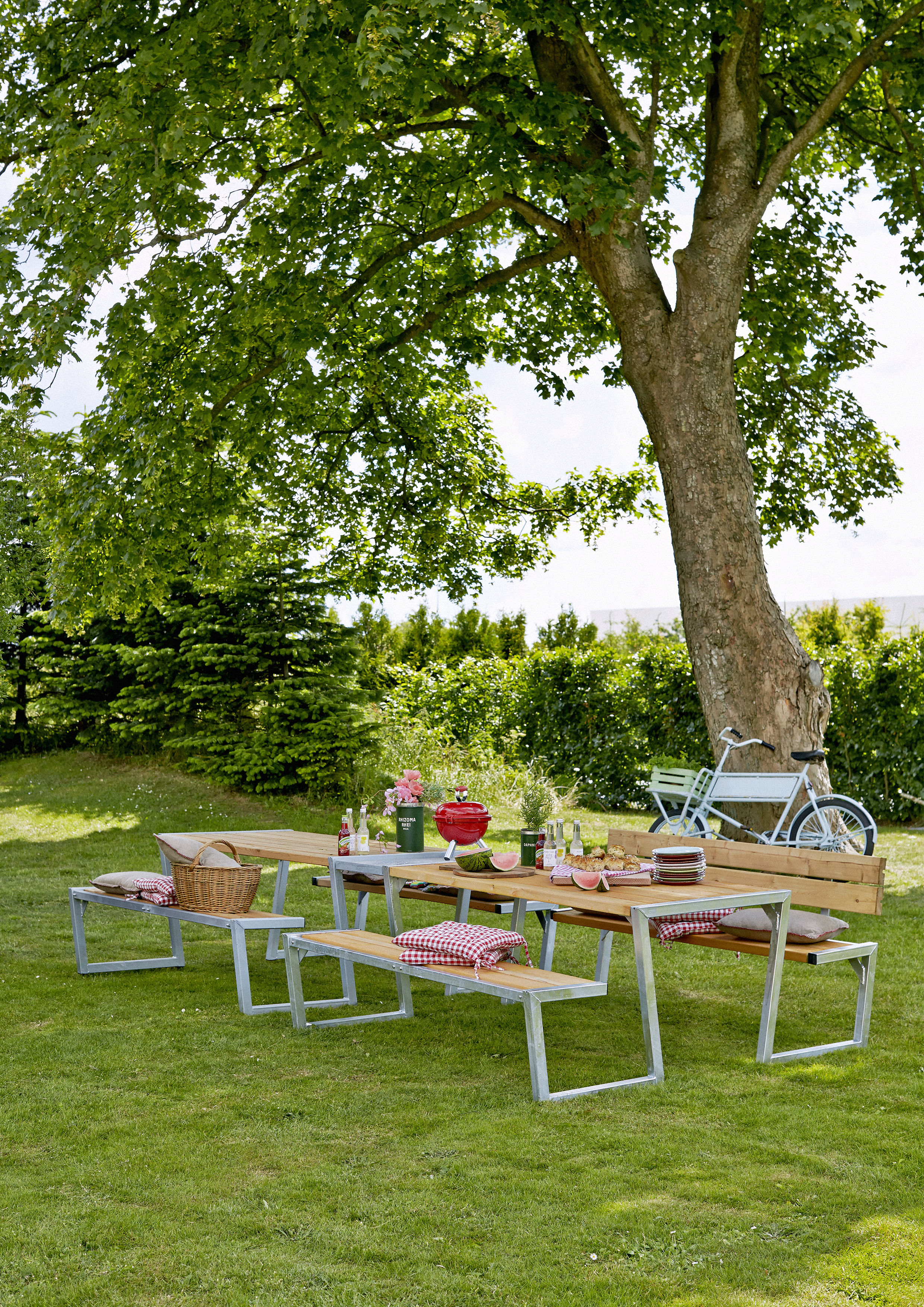 Zigma Bord/Bænkesæt m/1 ryglæn - 392 cm - Lærk
