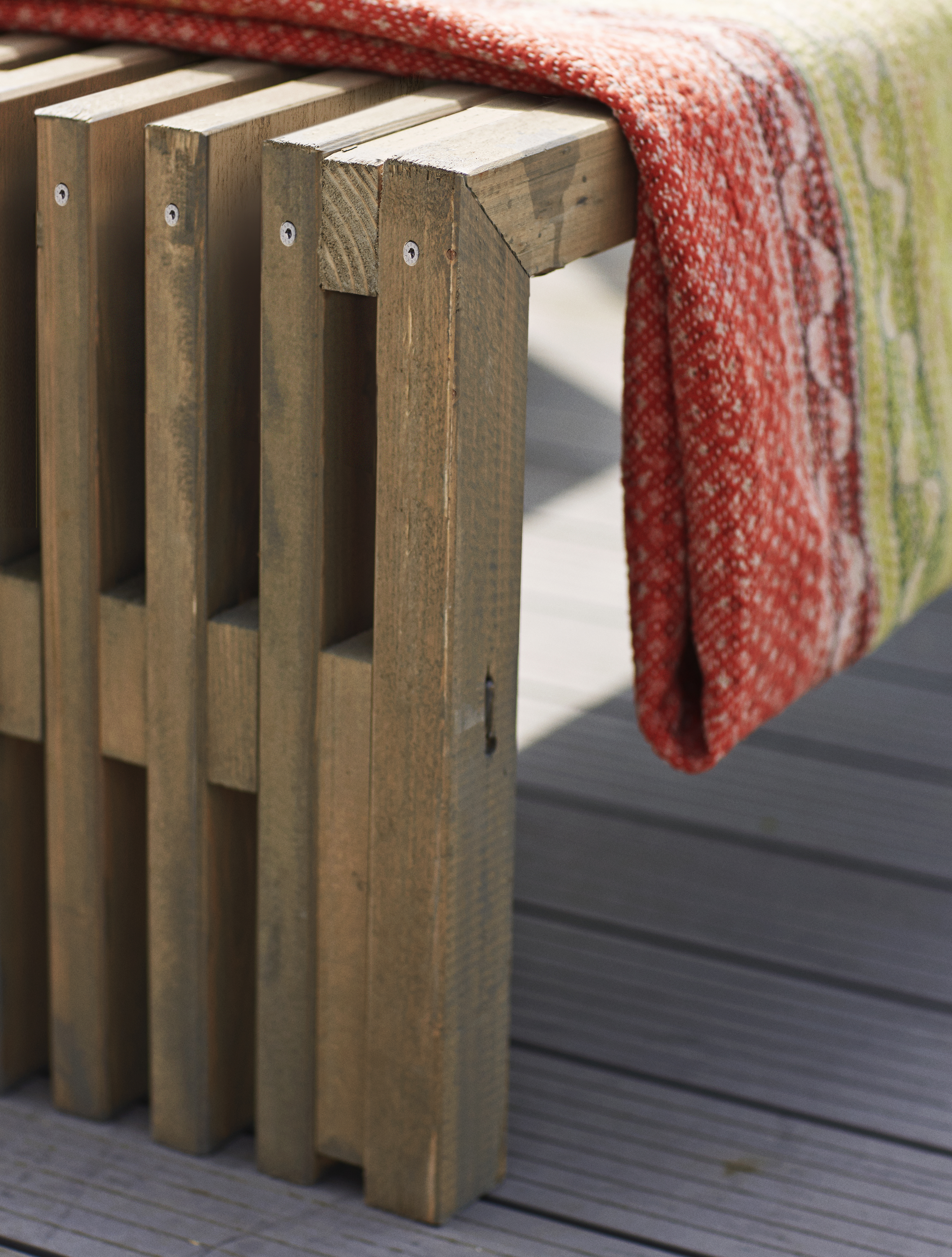 Rustik Trallebænk Design - 218×49 cm - Drivtømmerfarve