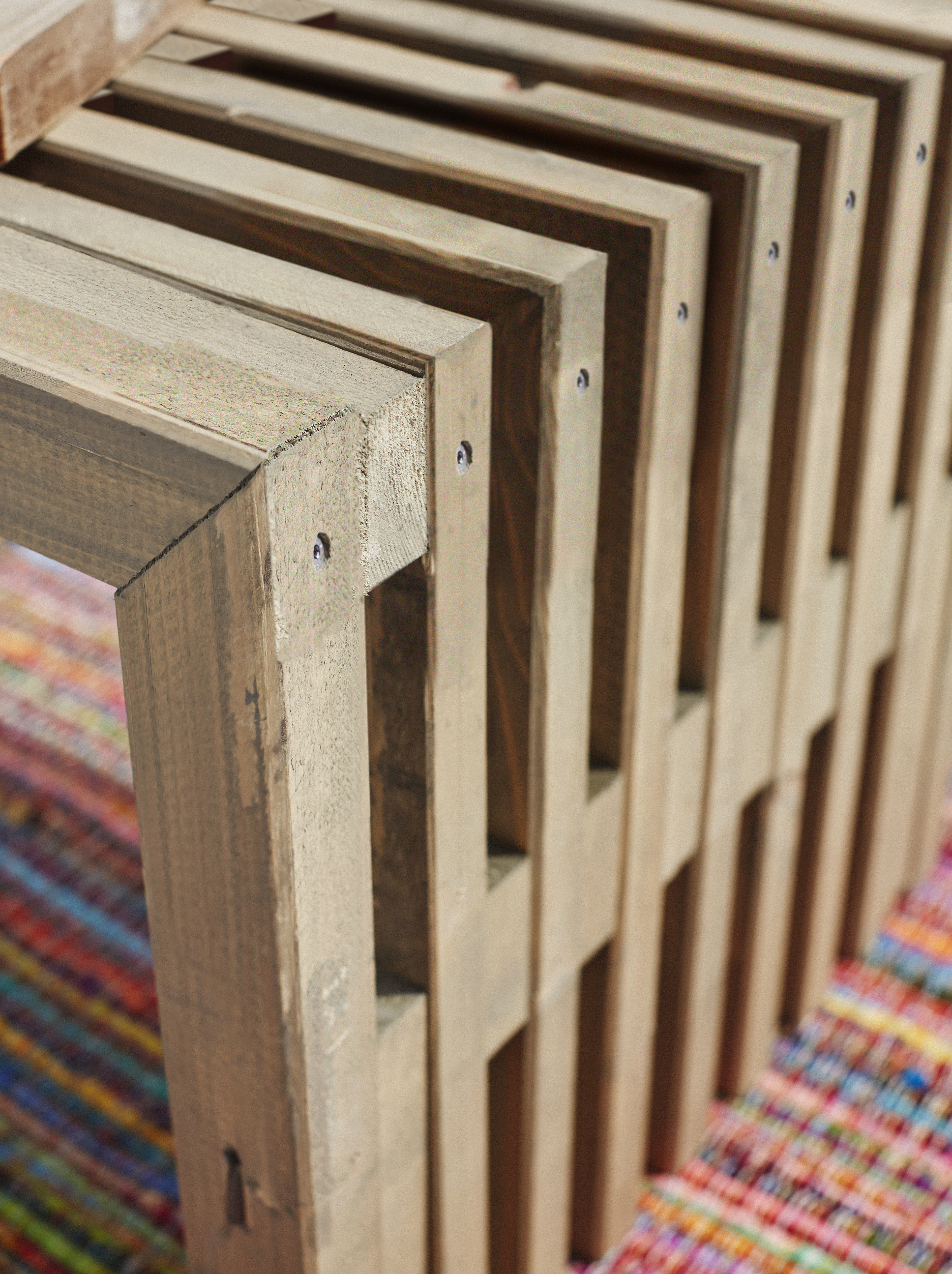 Rustik Trallebænk Design - 218×49 cm - Drivtømmerfarve