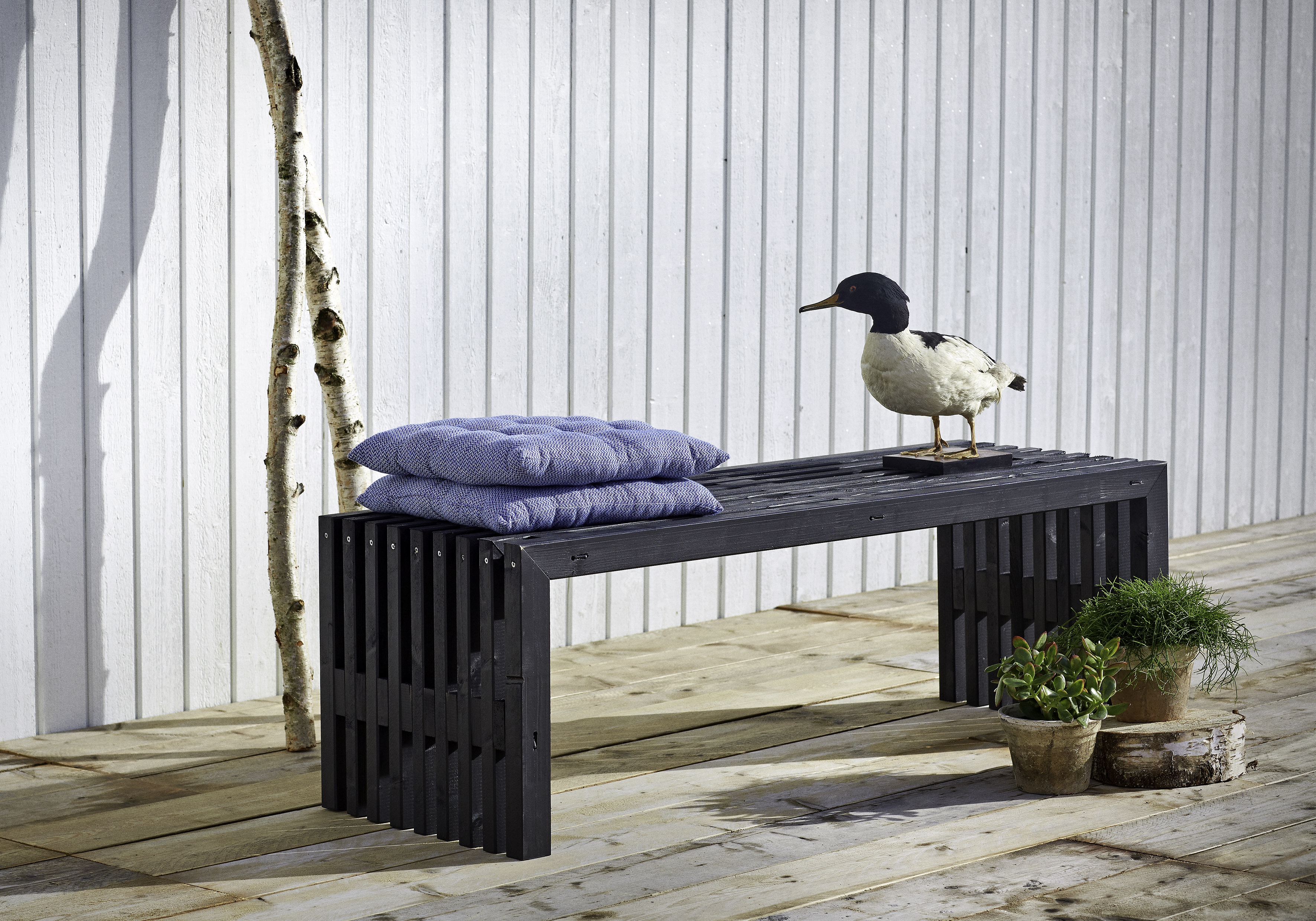 Rustik Trallebænk Design - 138×49 cm - Sort