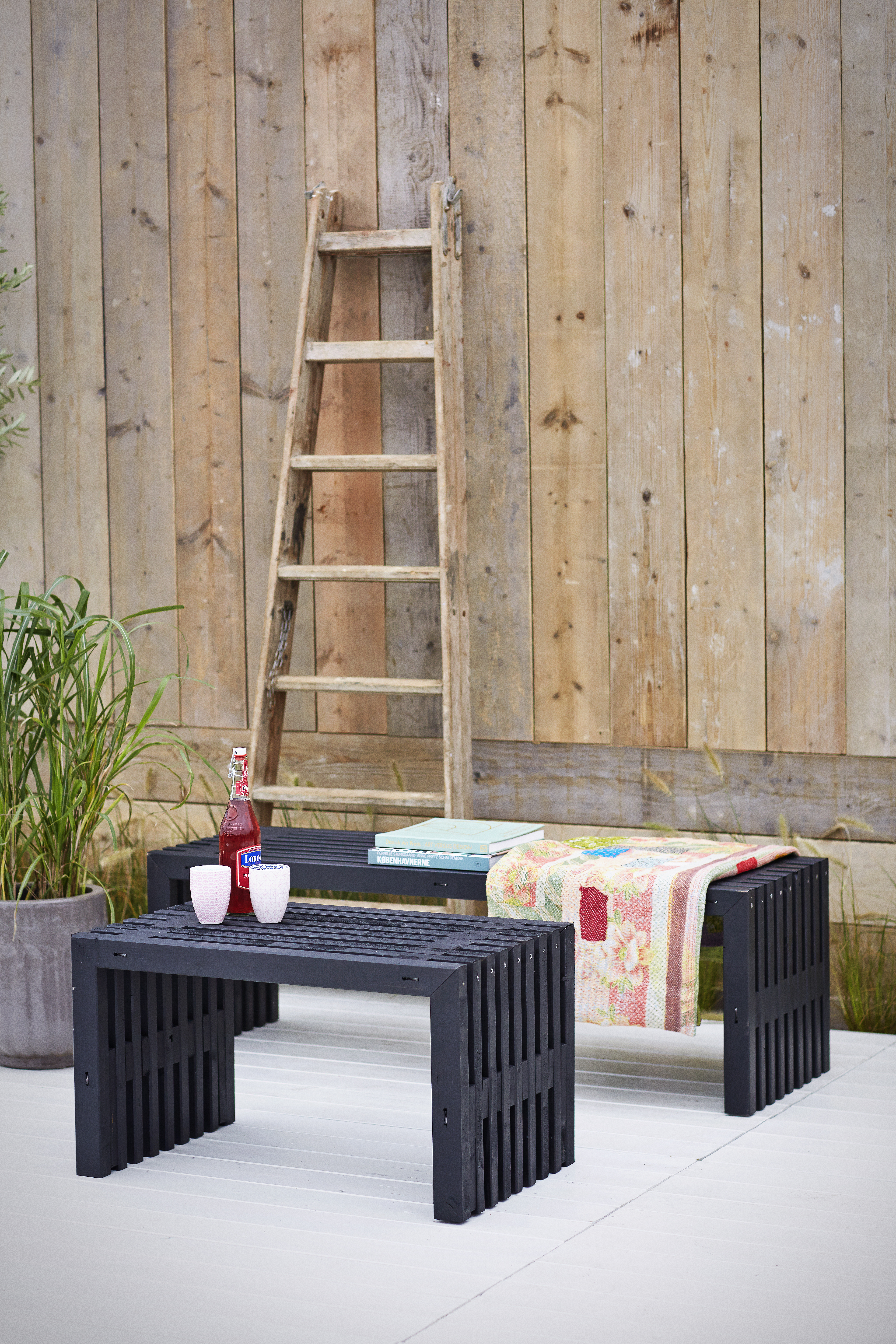 Rustik Trallebænk Design - 138×49 cm - Sort