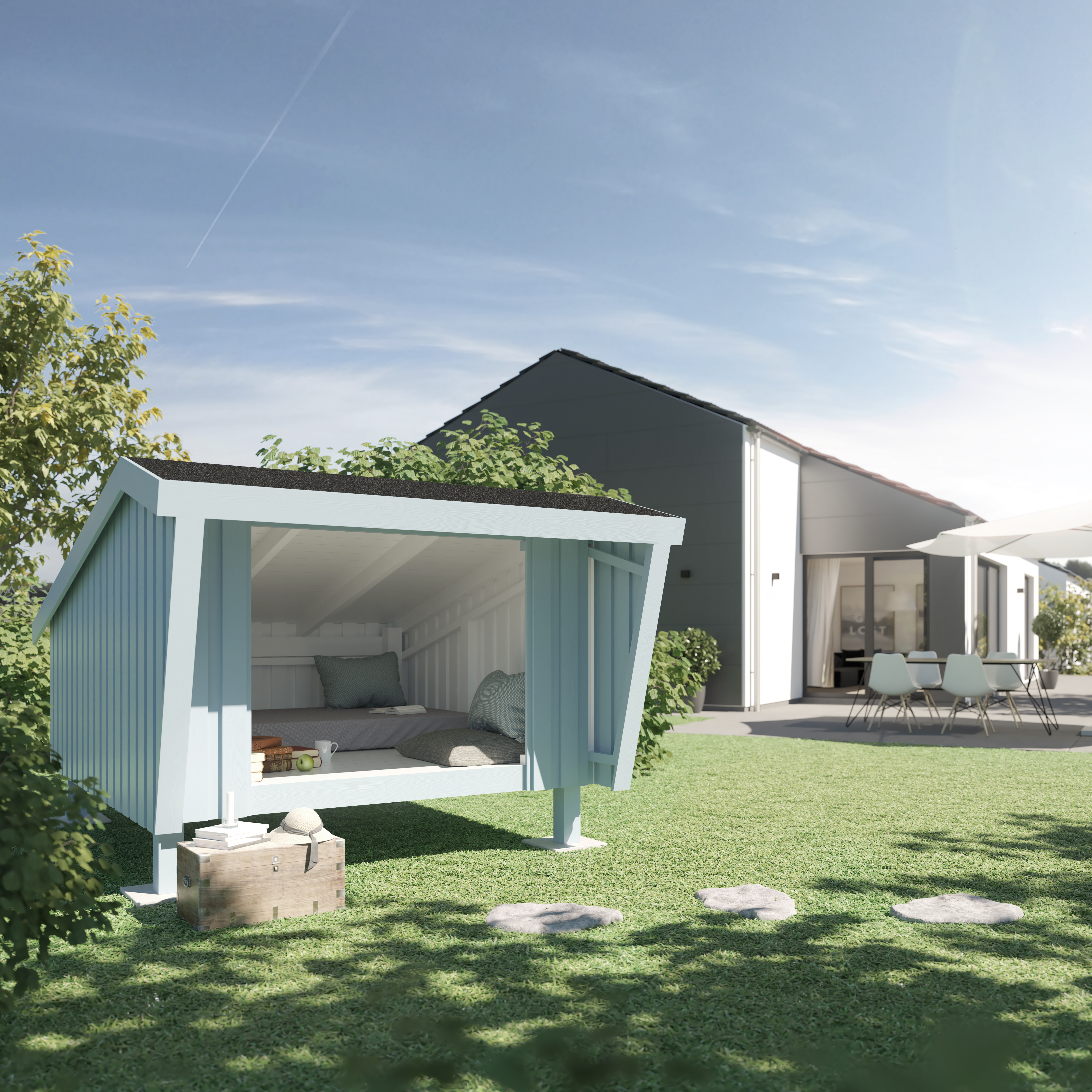 Shelter inkl. tagpap - ubehandlet