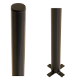 Stålstolpe rund - Ø42,4 mm × 186 cm - til nedstøbning