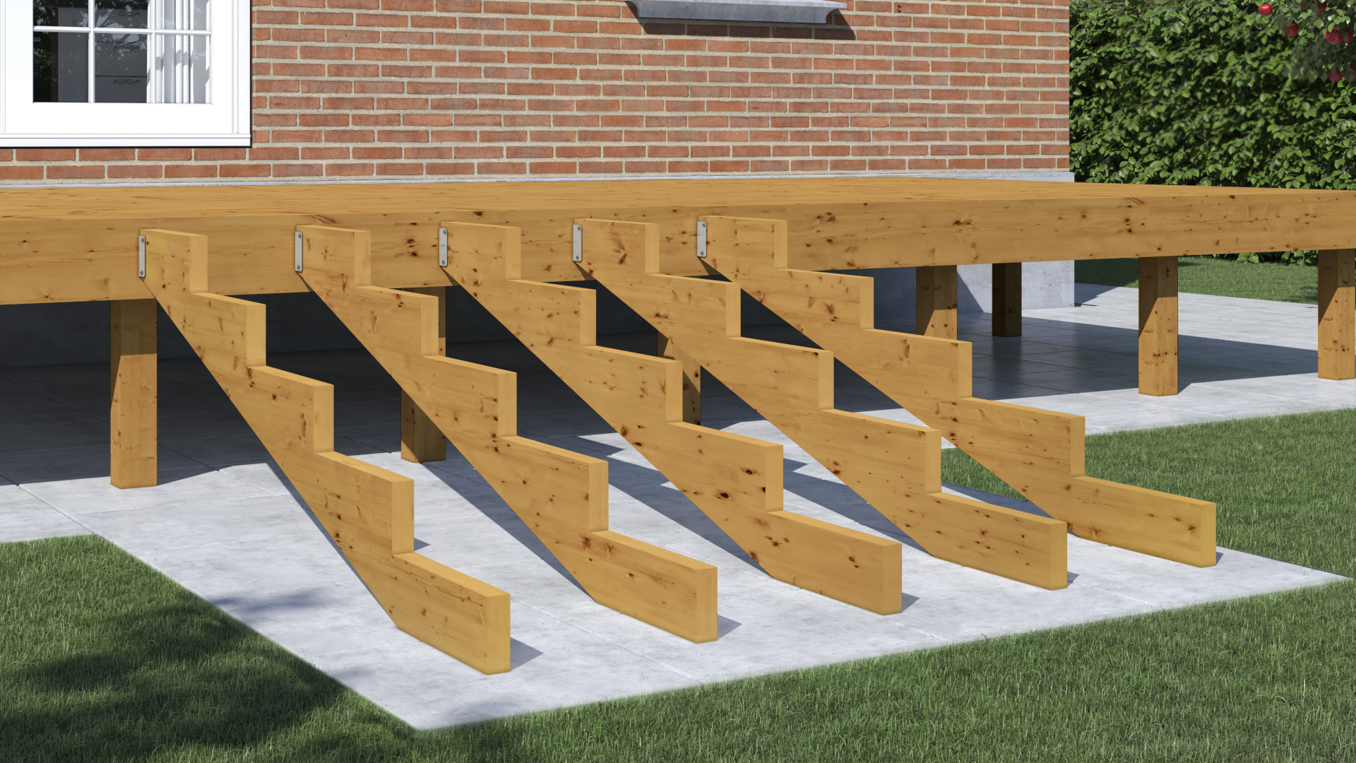 Treppenwangen für Selbstbauterrasse - so geht's