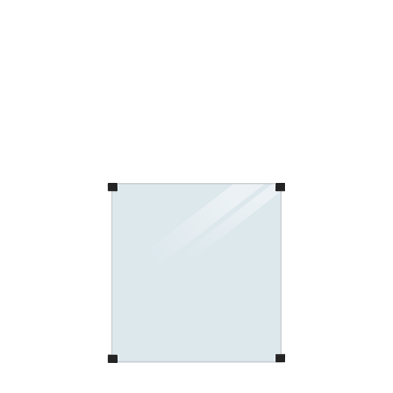 Lamineret Glashegn - Klart til runde stolper  - 90x91 cm