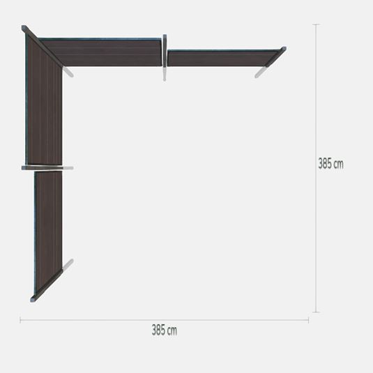 Futura hegn med forskellige højder i vinkelkonstruktion