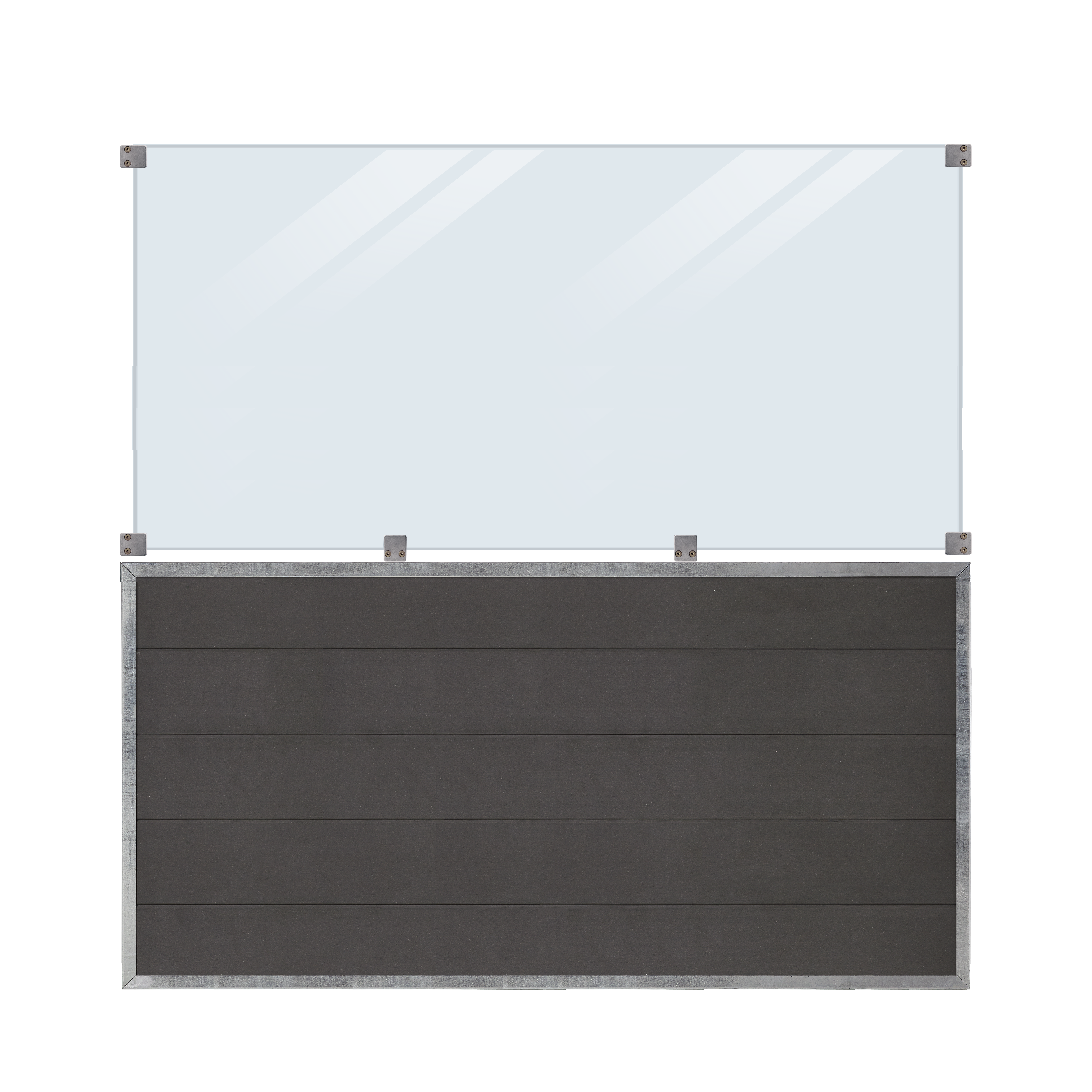 Futura Komposithegn m/klart glas - 180×180 cm