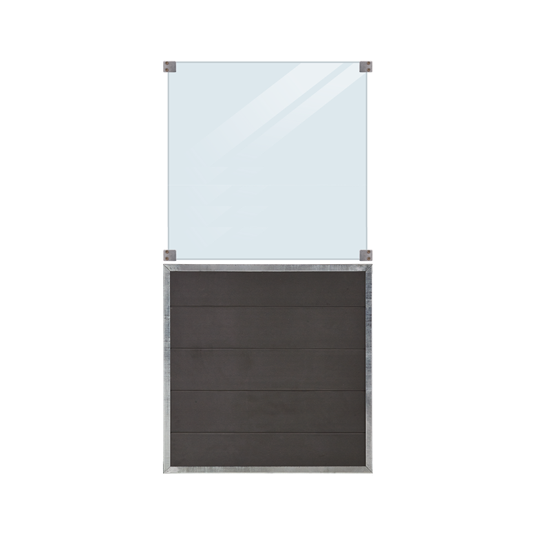 Futura WPC Zaun mit klarem Glas - 90x180 cm