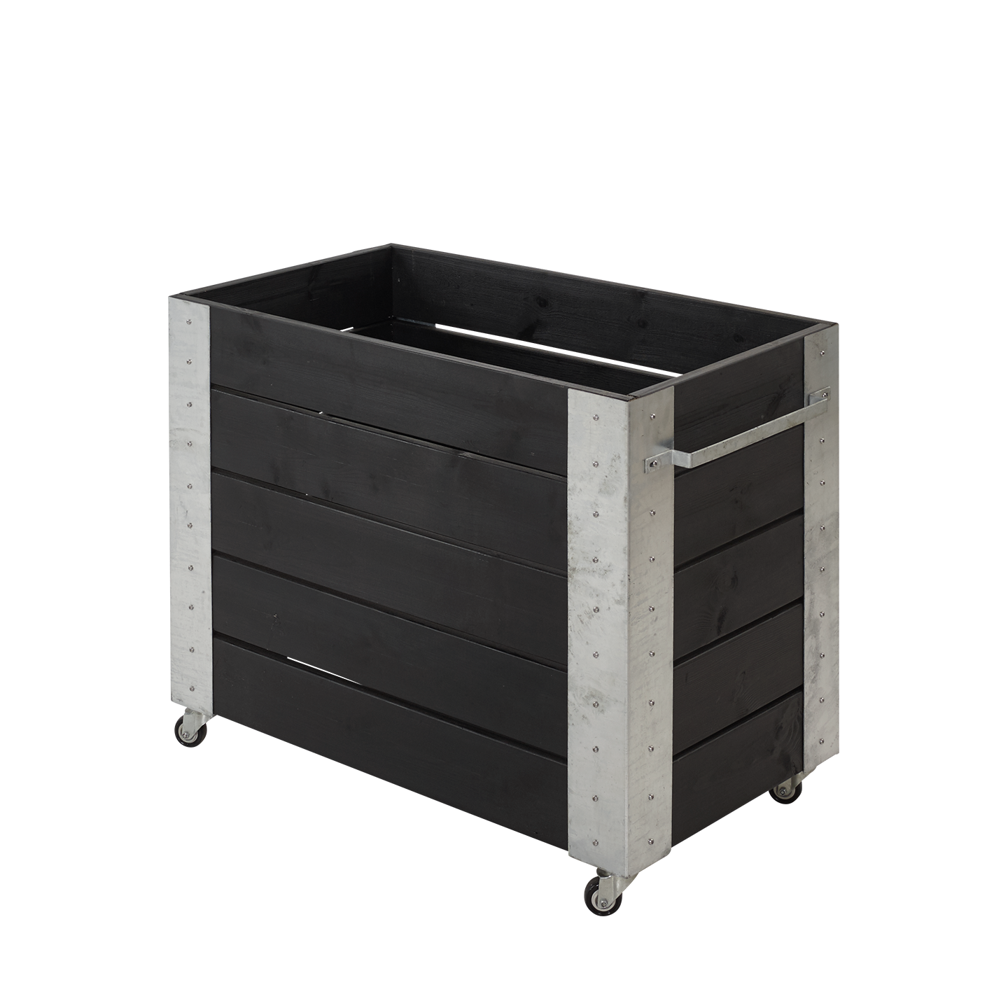 Cubic Blomsterkasse m/hjul - 50×87×70 cm - Sort