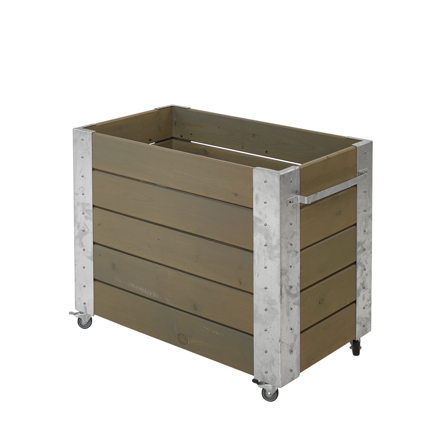 Cubic Blomsterkasse m/hjul - 50×87×70 cm - Gråbrun