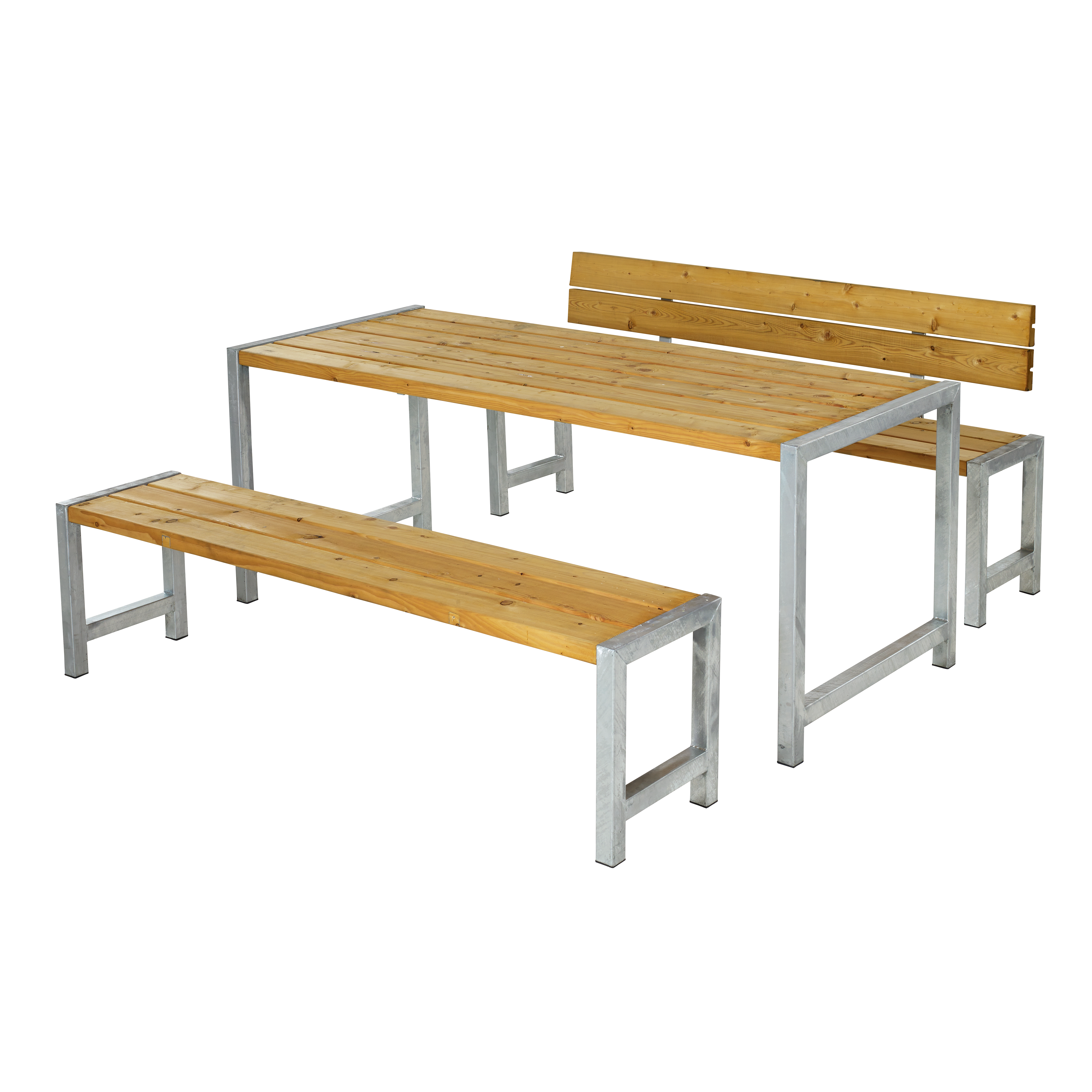 Plankesæt m/1 ryglæn - 186 cm - Lærk