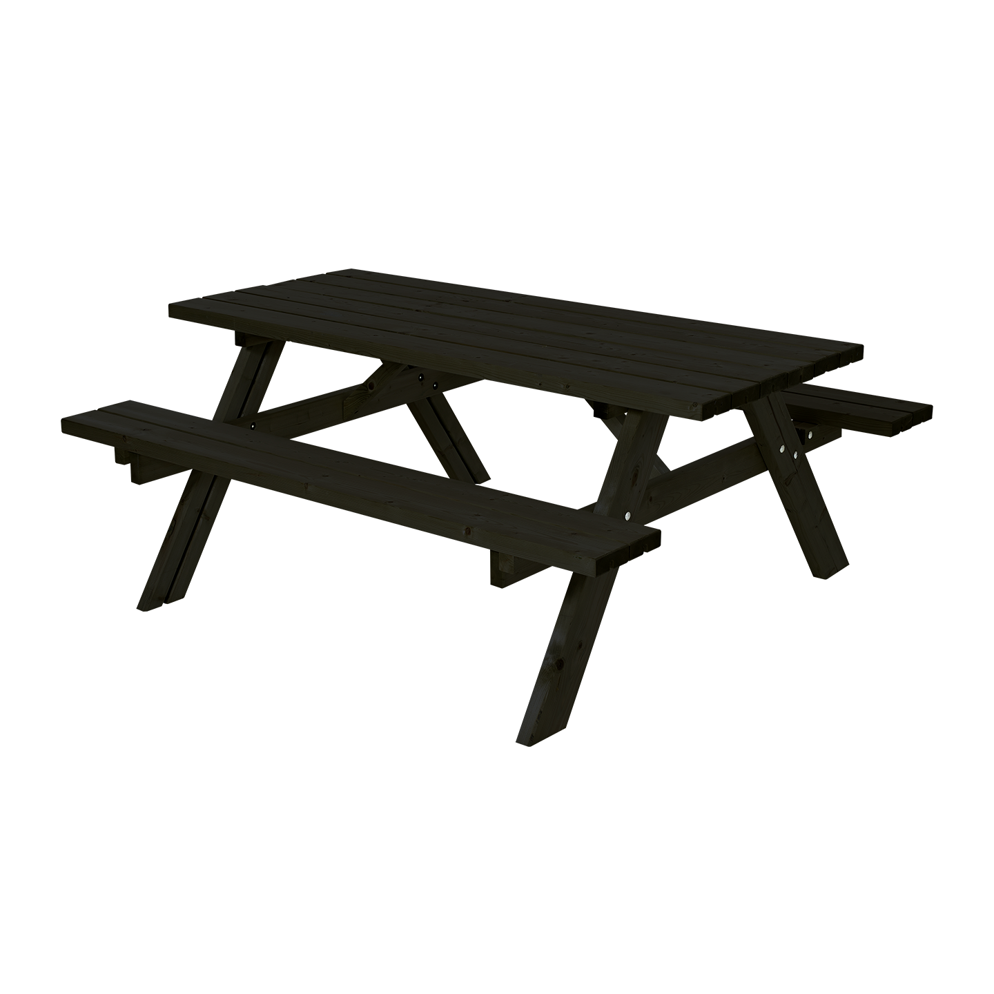 Bord/Bænkesæt - 177 cm - Sort
