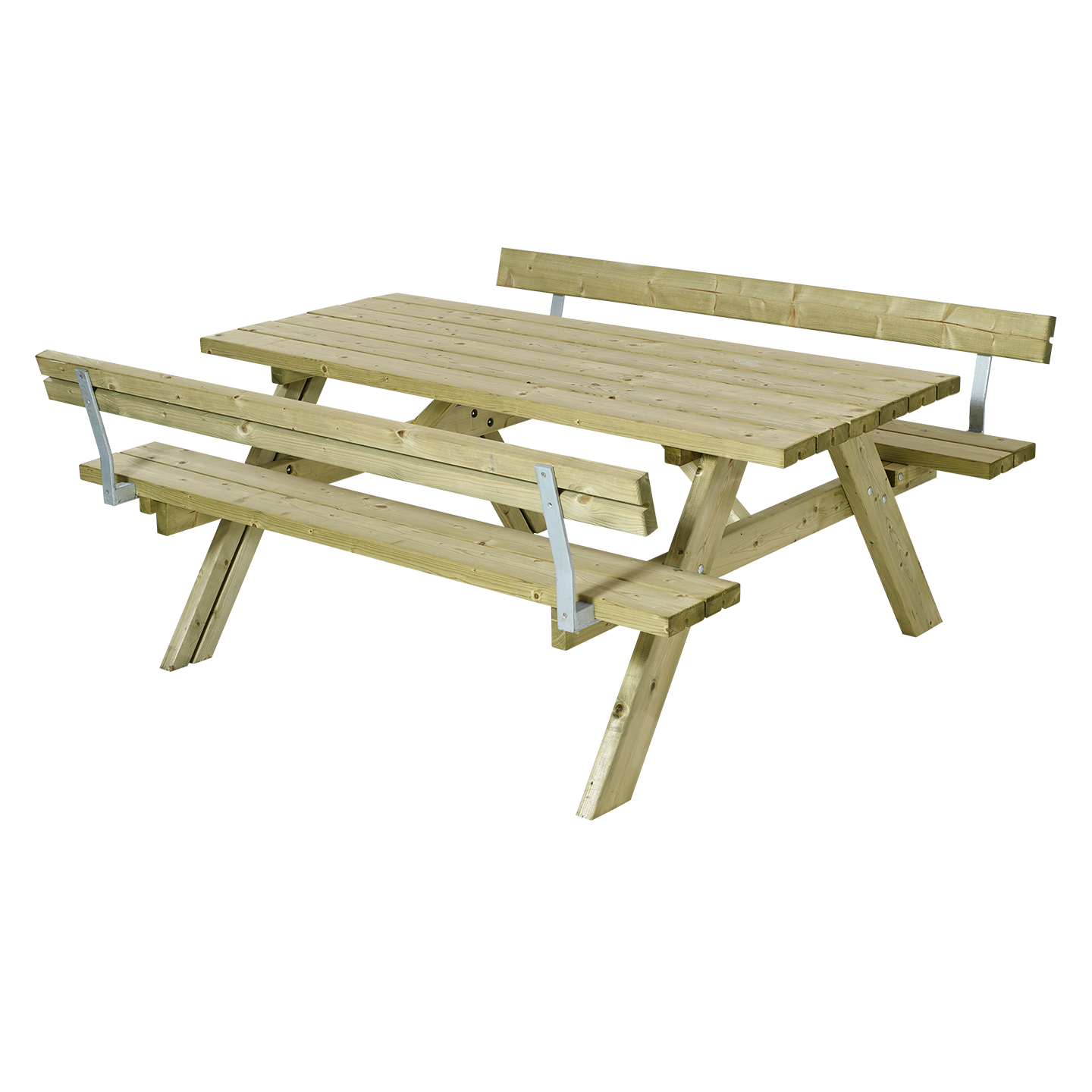 Bord/Bænkesæt m/2 ryglæn - 177 cm - Trykimprægneret