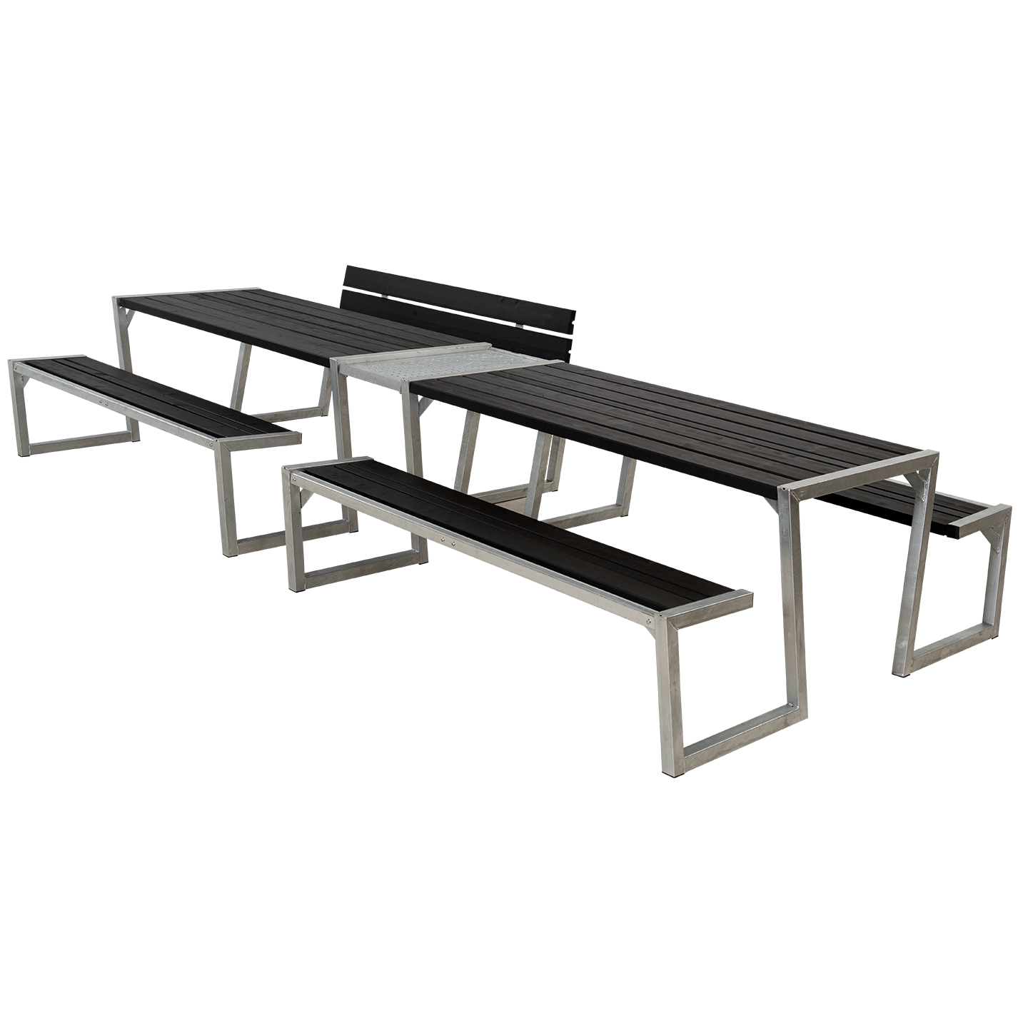 Zigma Bord/Bænkesæt m/1 ryglæn - 392 cm - Sort