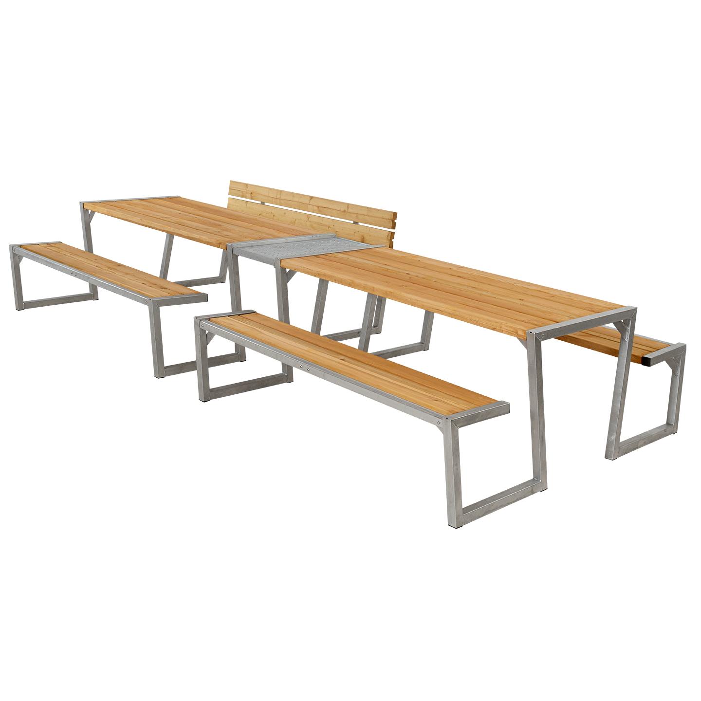 Zigma Bord/Bænkesæt m/1 ryglæn - 392 cm - Lærk