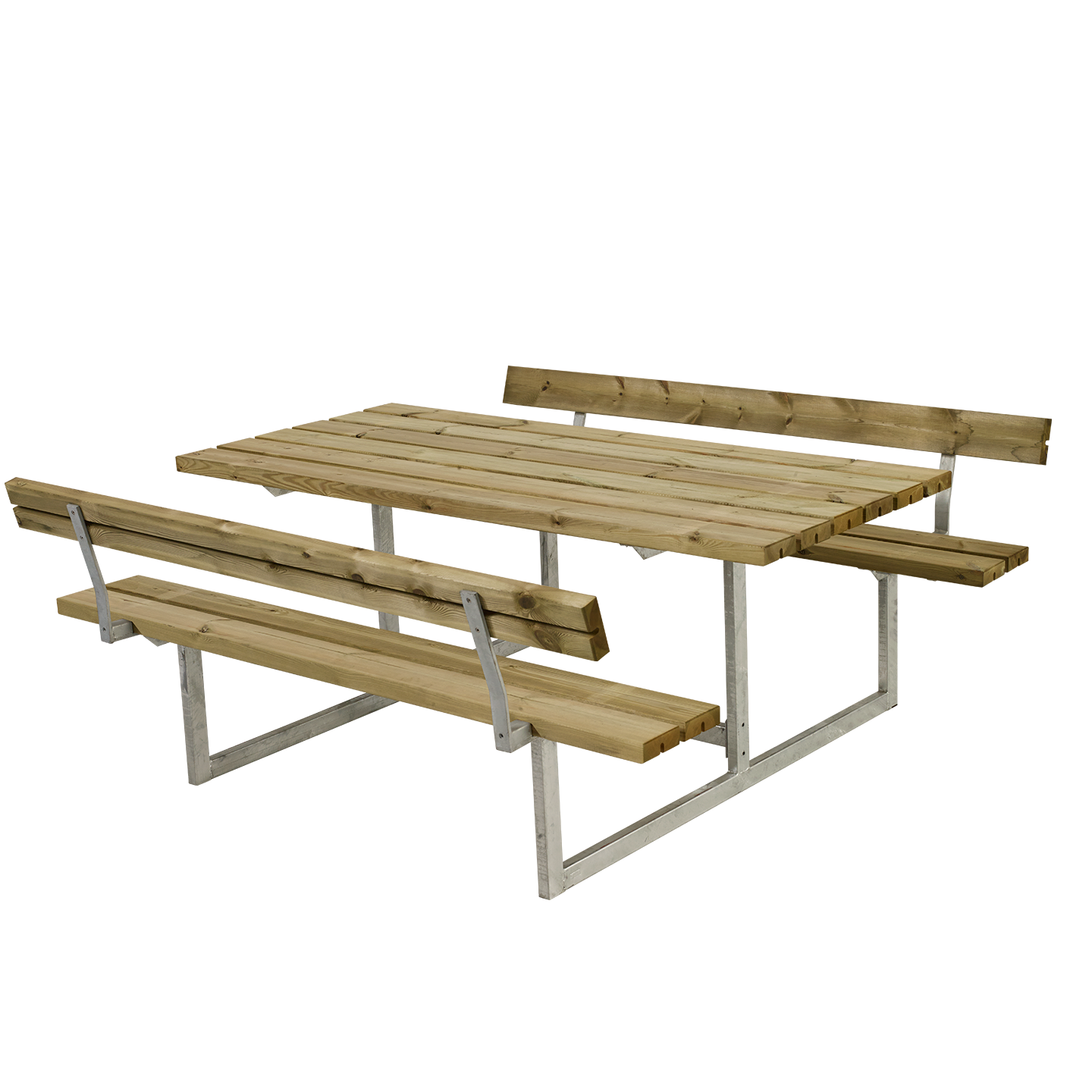Basic Bord/Bænkesæt m/2 ryglæn - 177 cm - Trykimprægneret