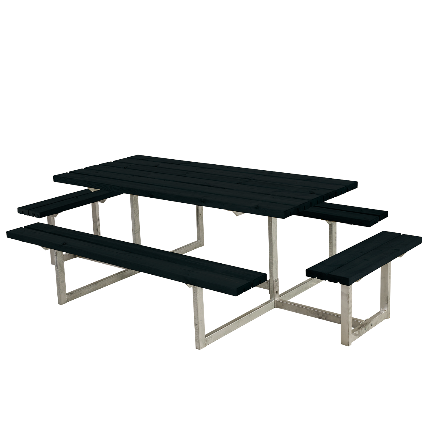 Basic Bord/Bænkesæt m/2 påbygninger - 260 cm - Sort