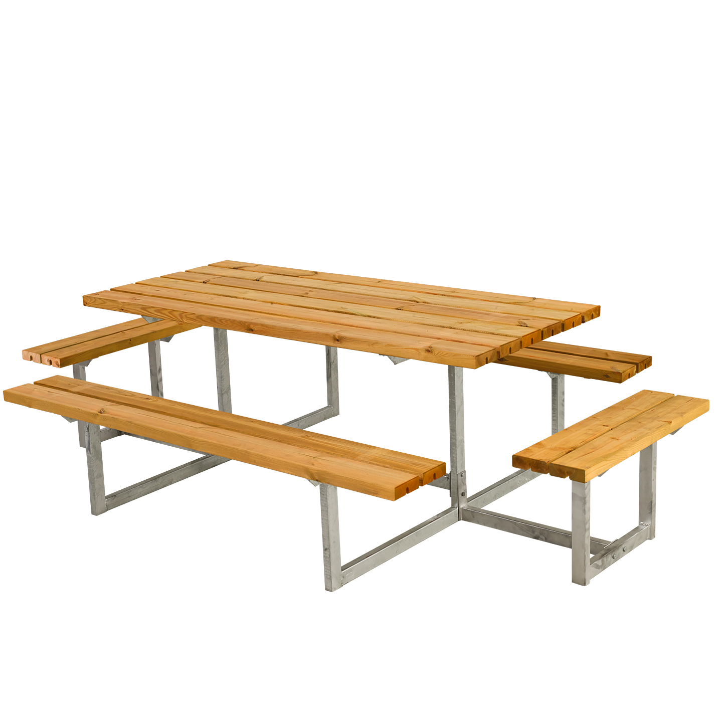 Basic Bord/Bænkesæt m/2 påbygninger - 260 cm - Lærk