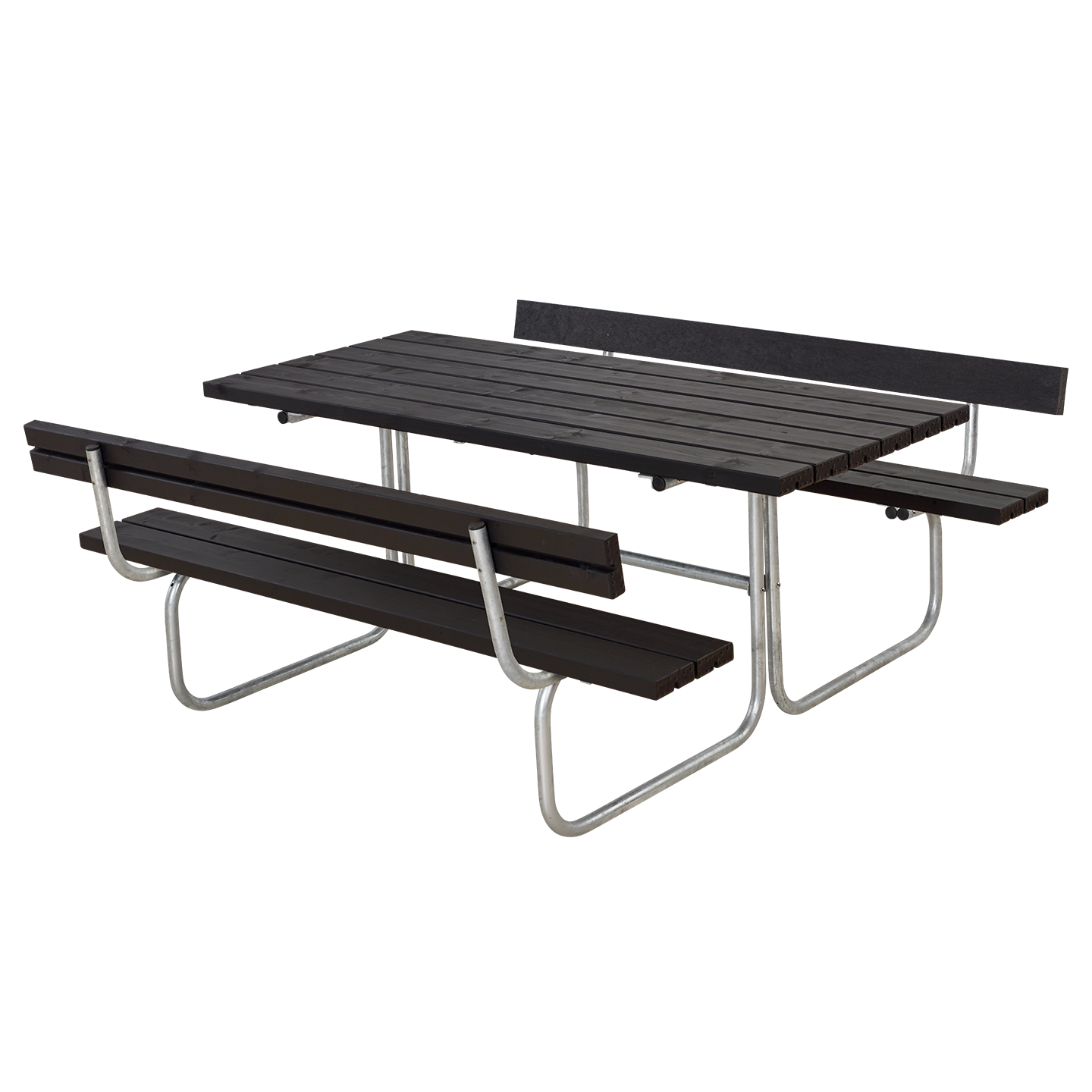 Classic Bord/Bænkesæt m/2 ryglæn - 177 cm - Sort