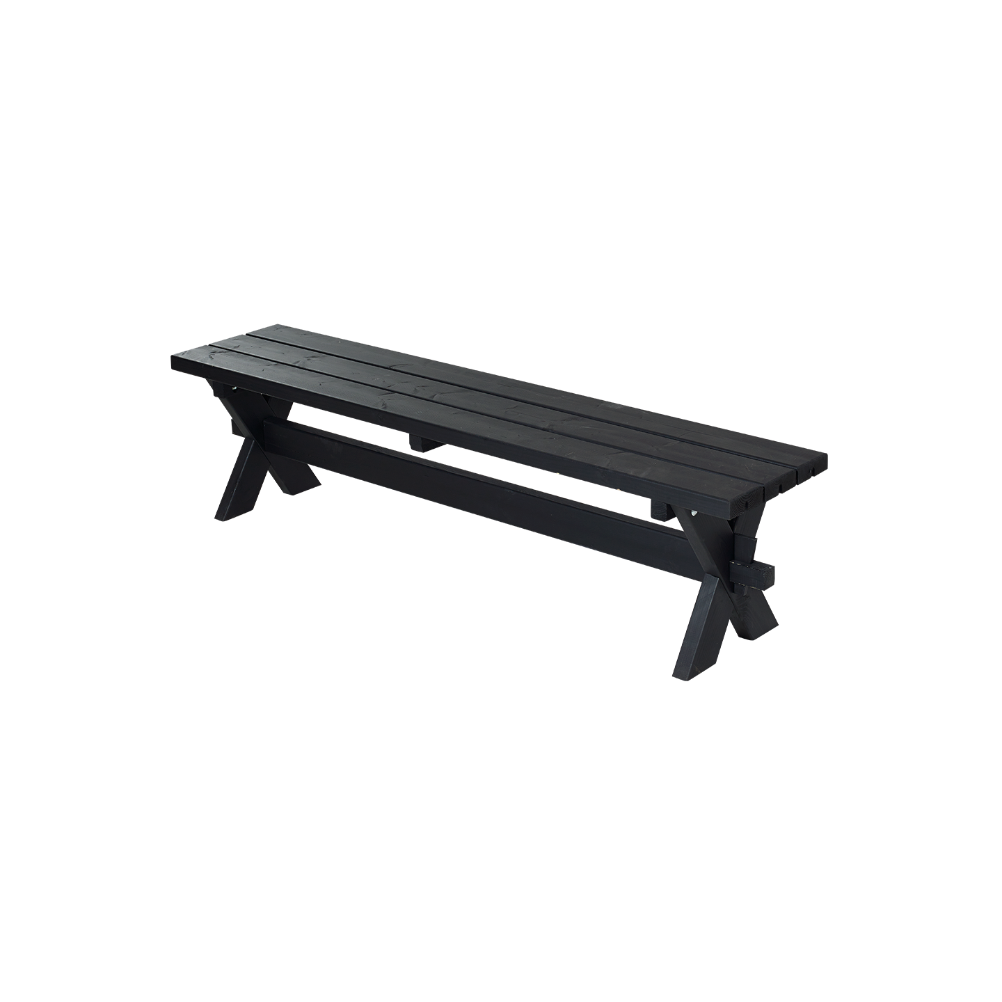 Nostalgi Plankebænk - 177 cm - Sort