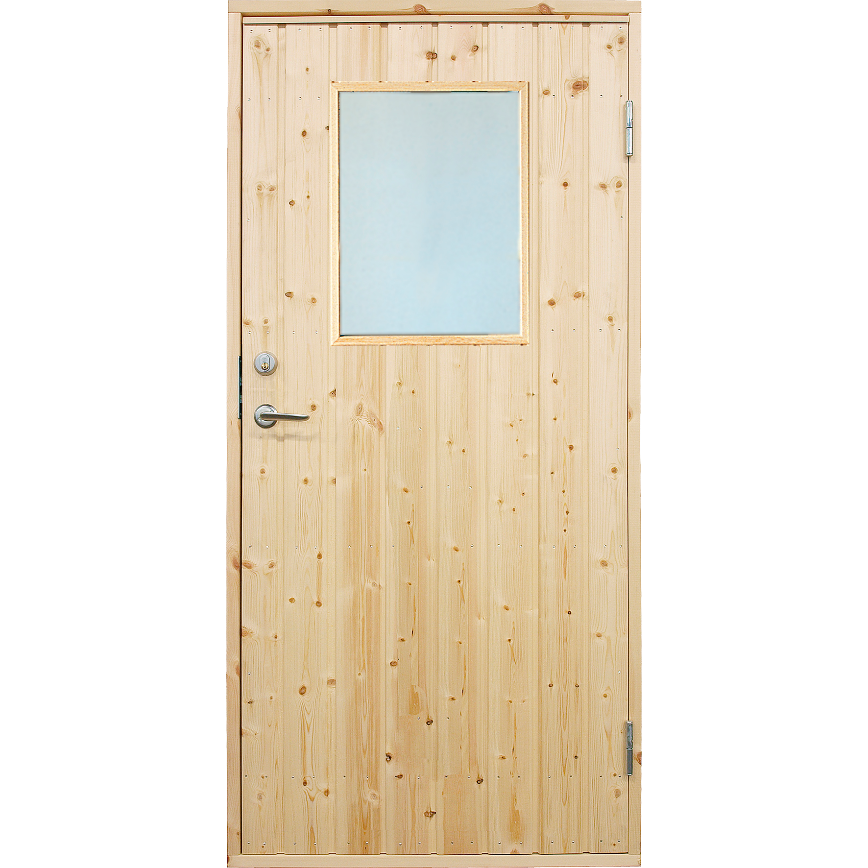 Udhusdør std. panel m/vindue inkl. karm - HU - 88,6×197,8 cm