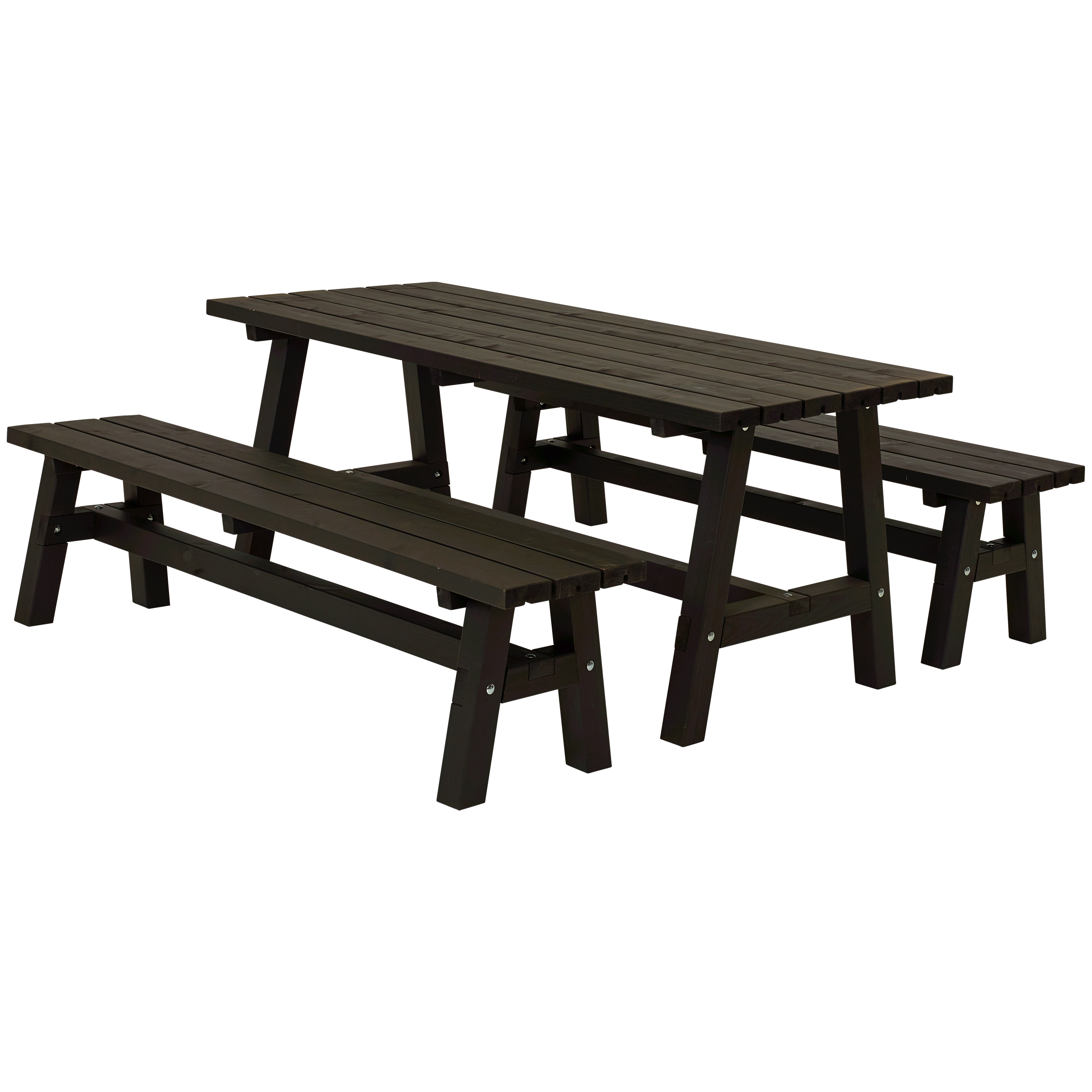 Country Plankesæt - 177 cm - Bord og 2 Bænke - Sort