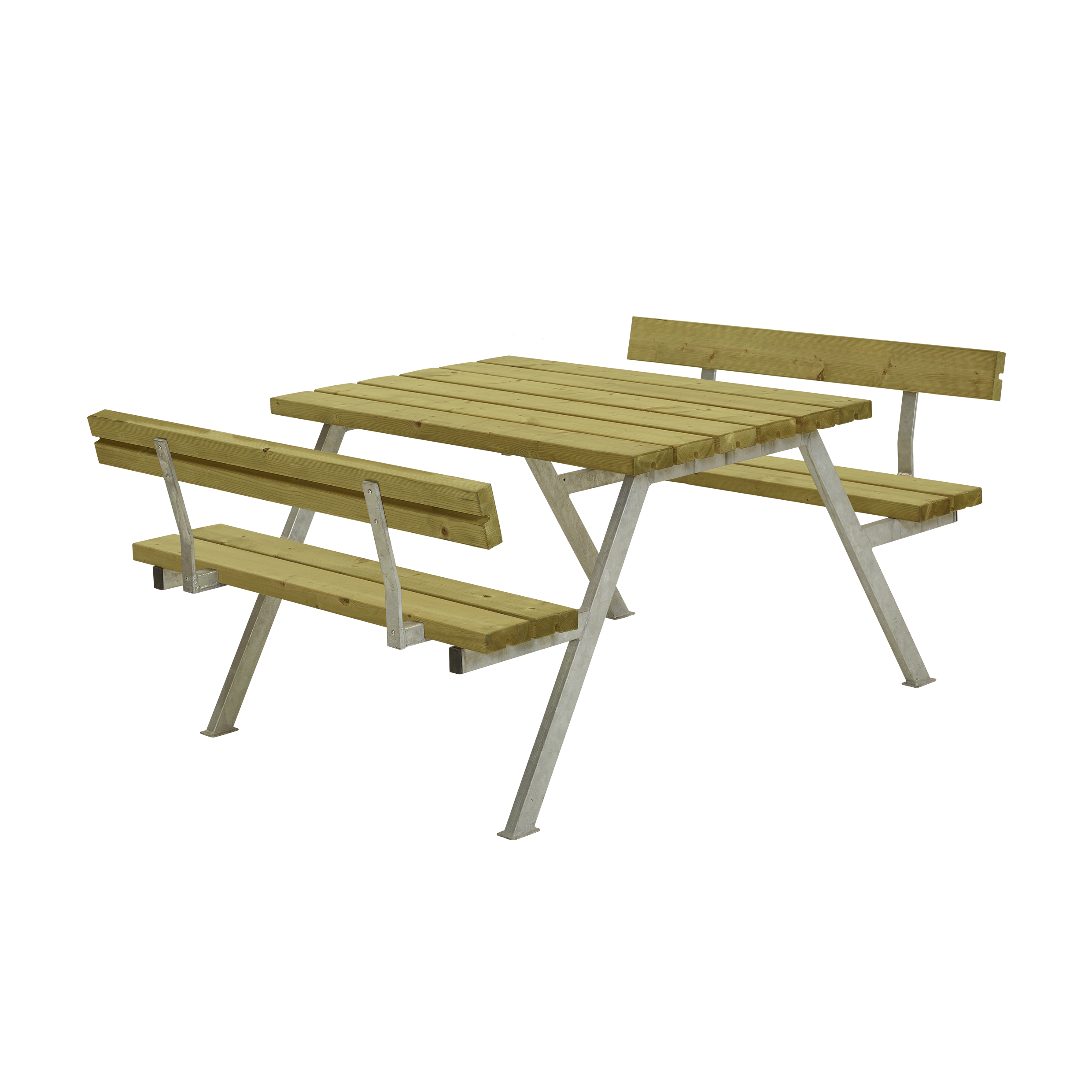 Alpha Bord/Bænkesæt m/2 ryglæn - 118 cm - Trykimprægneret