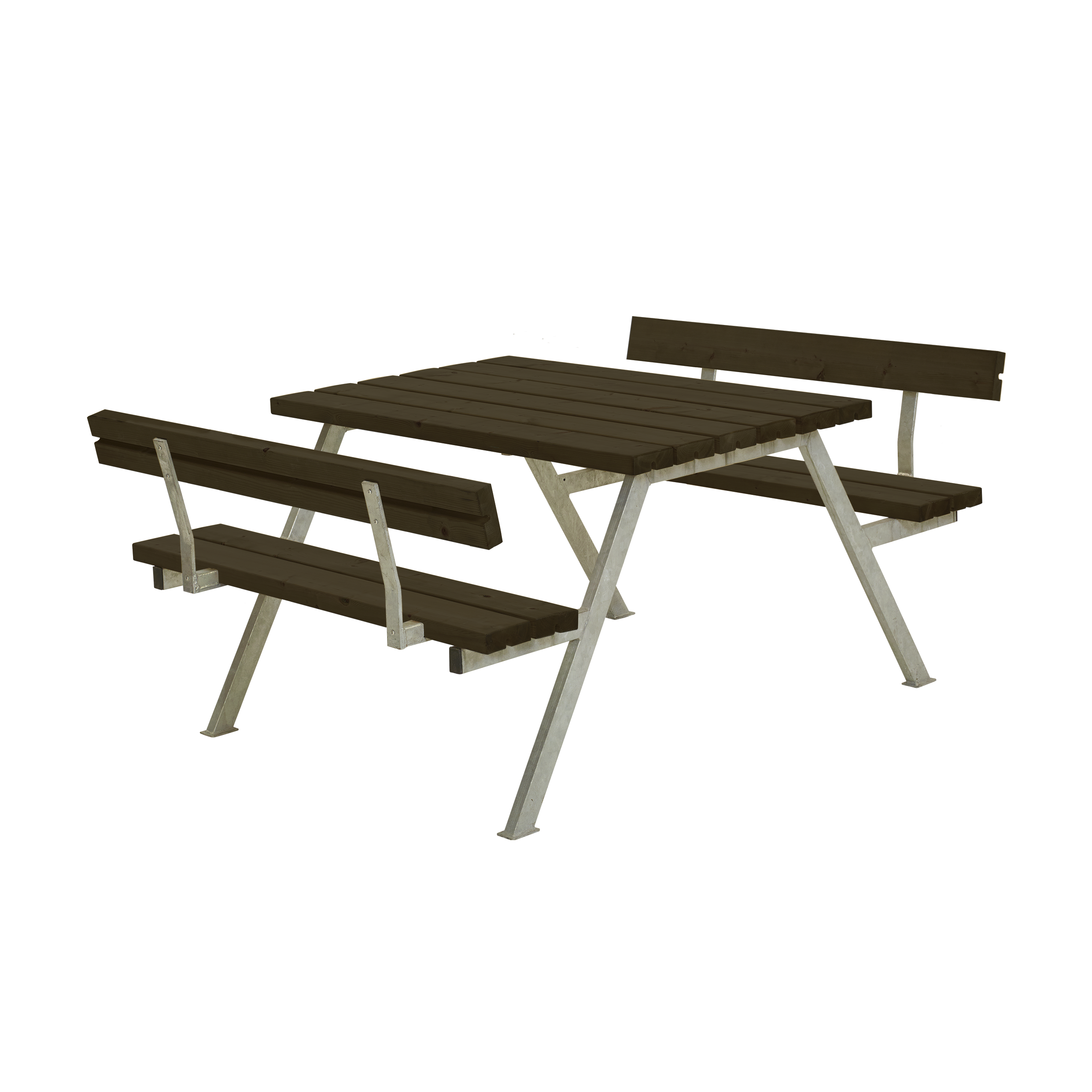 Alpha Bord/Bænkesæt m/2 ryglæn - 118 cm - Sort