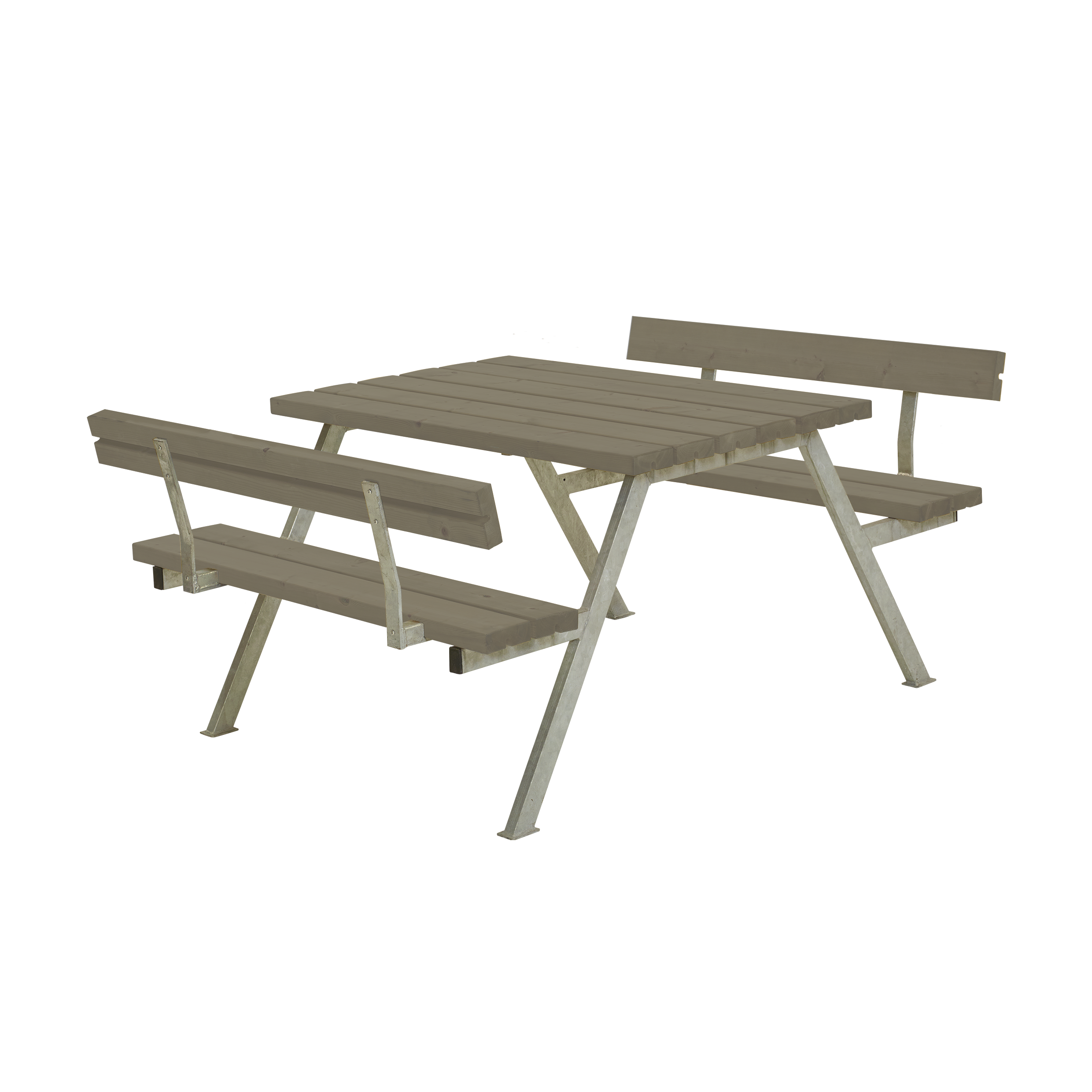 Alpha Bord/Bænkesæt m/2 ryglæn - 118 cm - Gråbrun